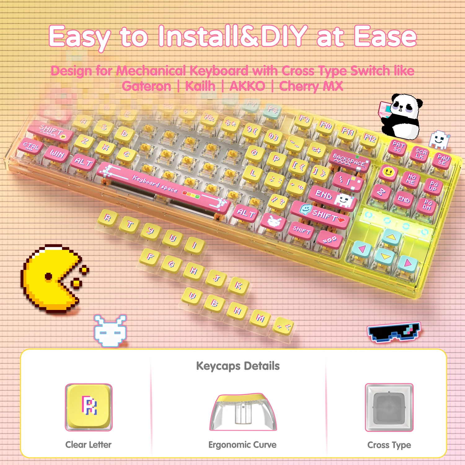 ATTACK SHARK 120 Keys PBT Dye-Sublimation Pudding Keycaps Set - Image 44