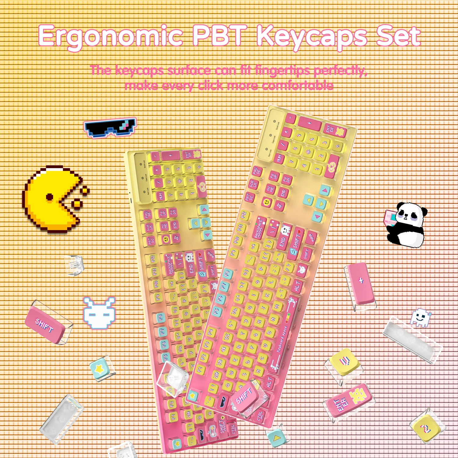 ATTACK SHARK 120 Keys PBT Dye-Sublimation Pudding Keycaps Set - Image 45