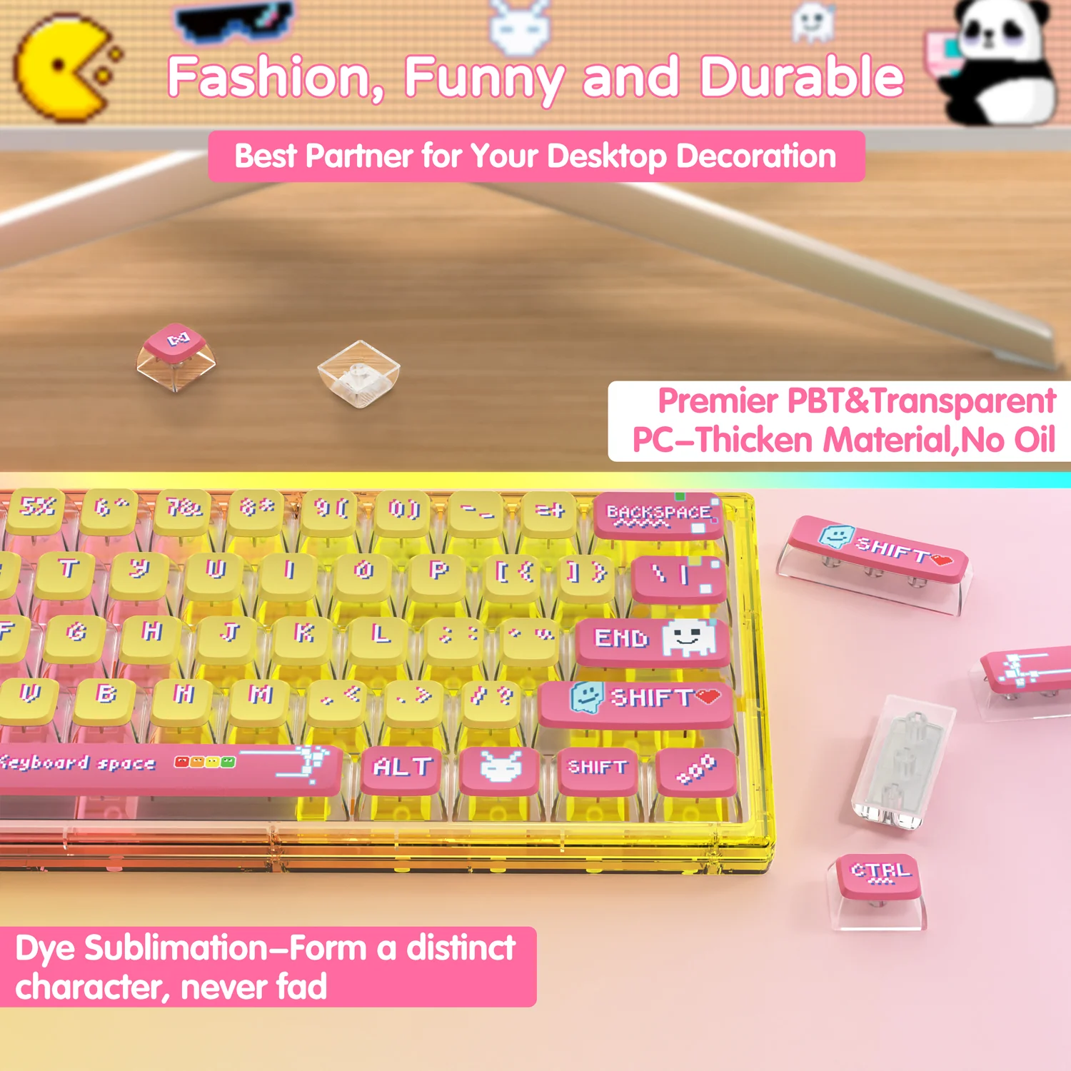 ATTACK SHARK 120 Keys PBT Dye-Sublimation Pudding Keycaps Set - Image 46