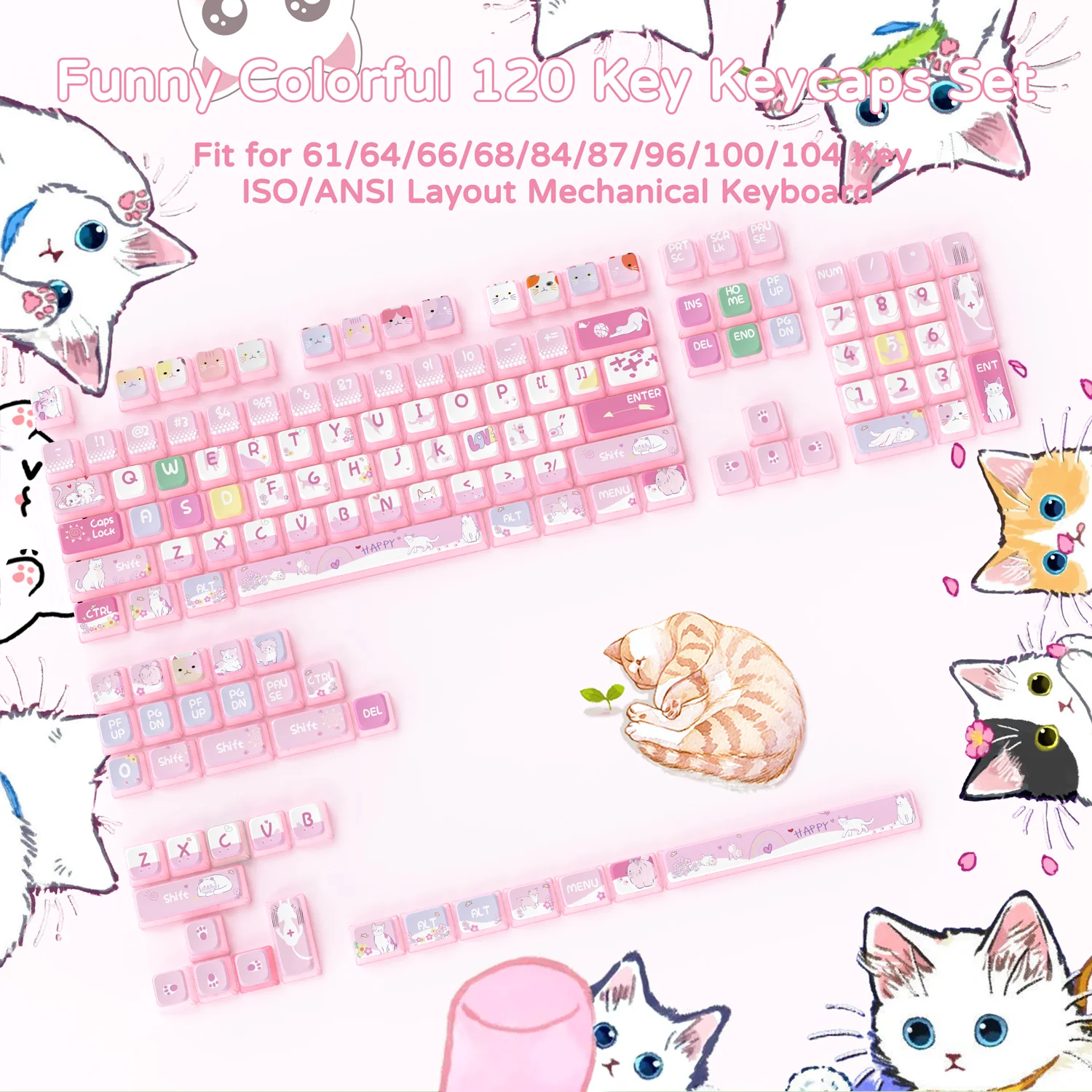ATTACK SHARK 120 Keys PBT Dye-Sublimation Pudding Keycaps Set - Image 55