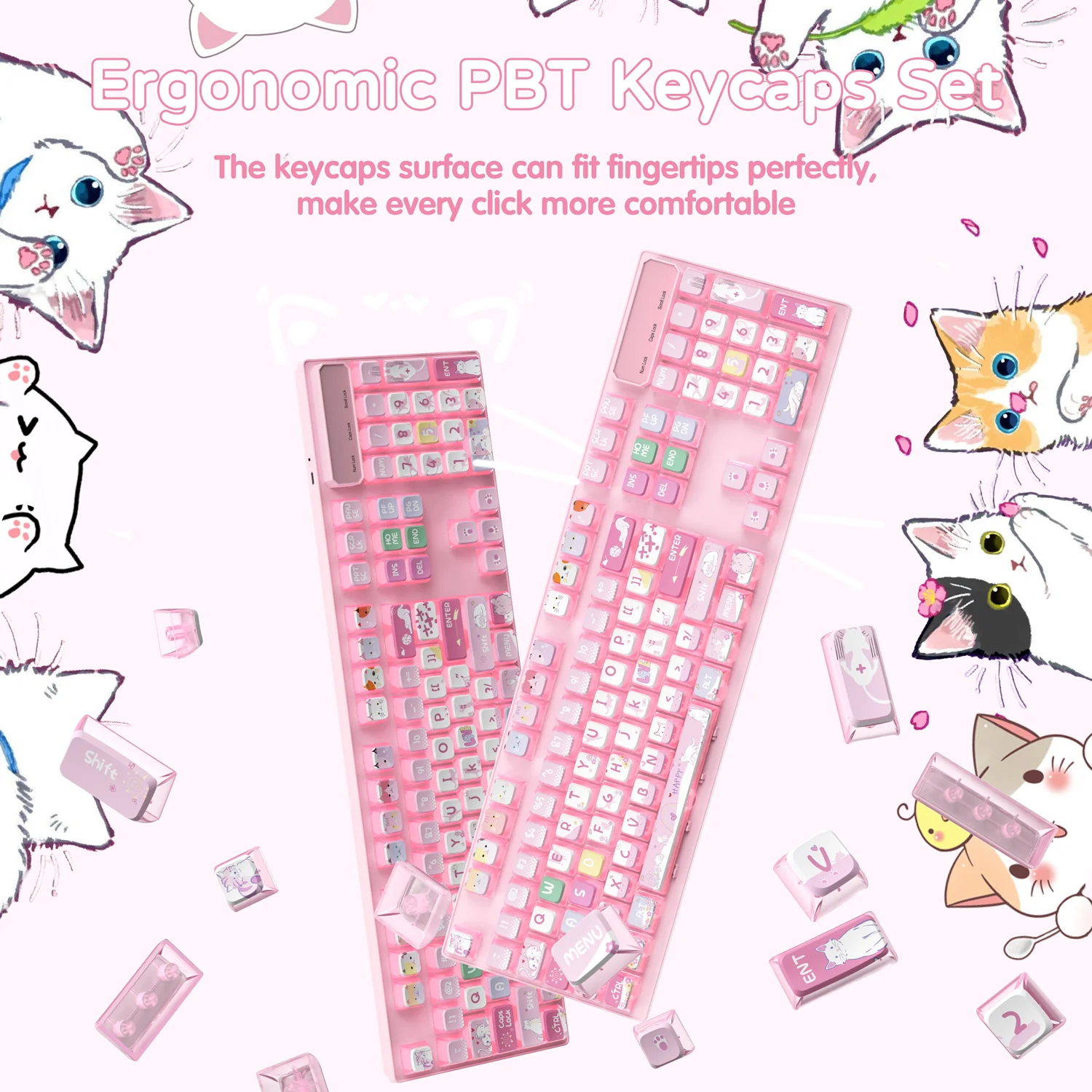 ATTACK SHARK 120 Keys PBT Dye-Sublimation Pudding Keycaps Set - Image 59