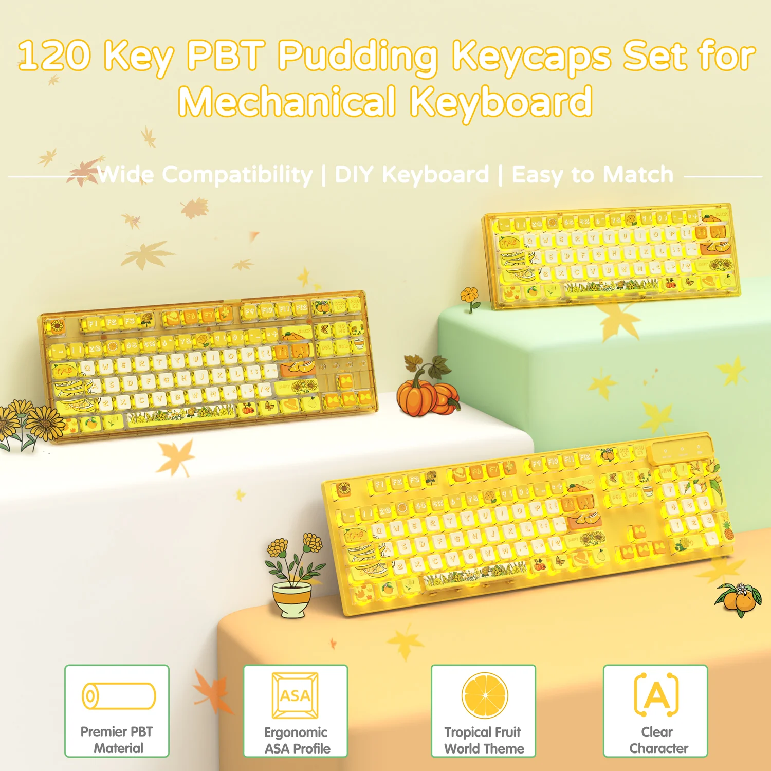 ATTACK SHARK 120 Keys PBT Dye-Sublimation Pudding Keycaps Set - Image 63