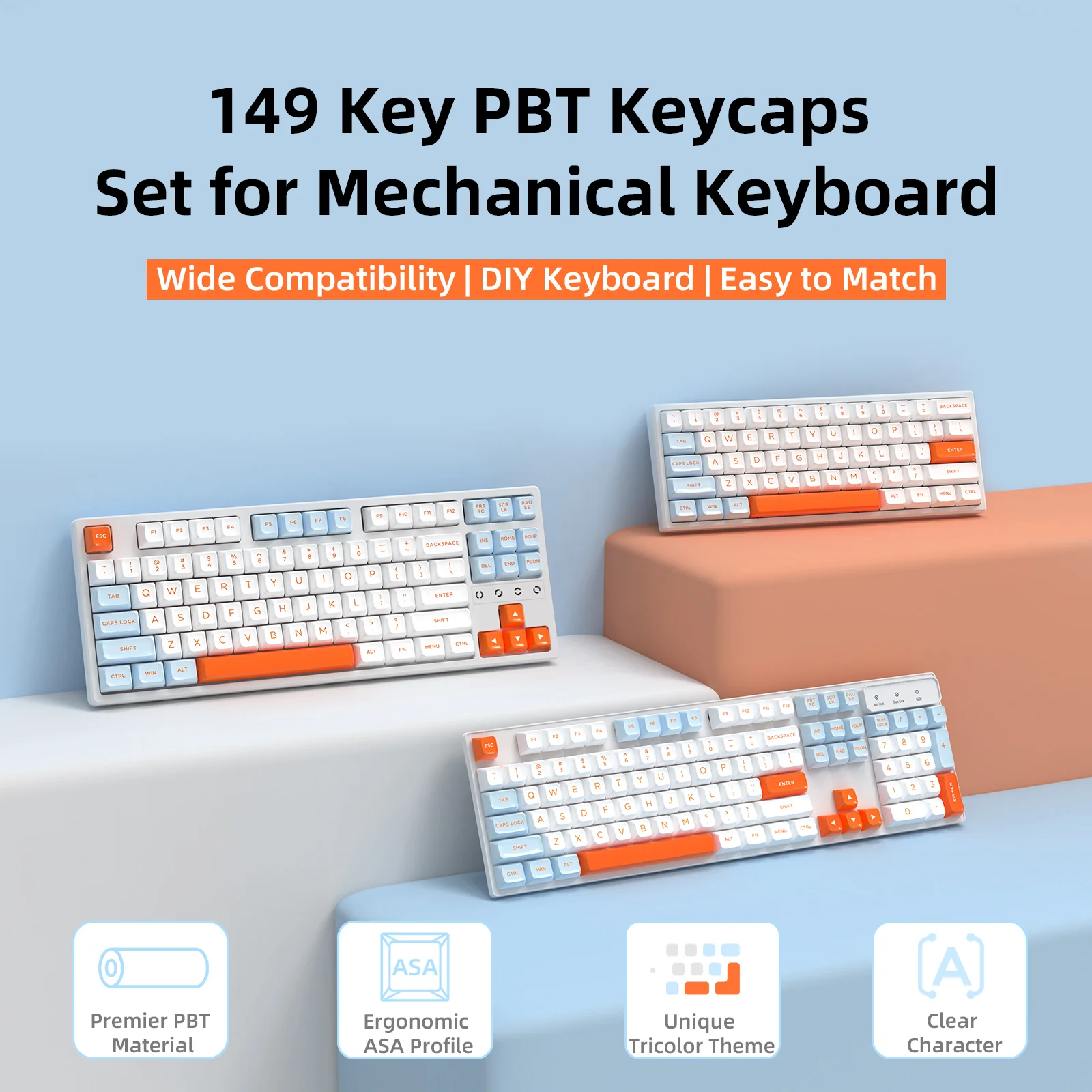ATTACK SHARK 149 Keys PBT Keycaps Double Shot Full Keycap Set - Image 19