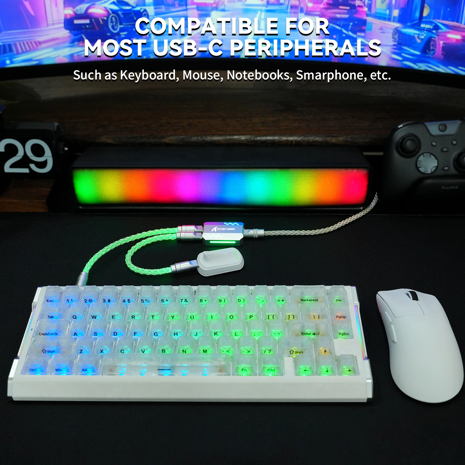 ATTACK SHARK C07 PRO 2-In 1 Type C Cable for 8KHz Gaming Keyboard/Mouse - Image 10