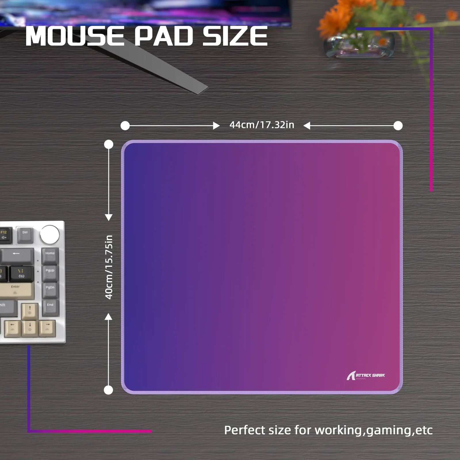 ATTACK SHARK CM03 eSport Gaming Mouse Pad (Rainbow Coated) - Image 8