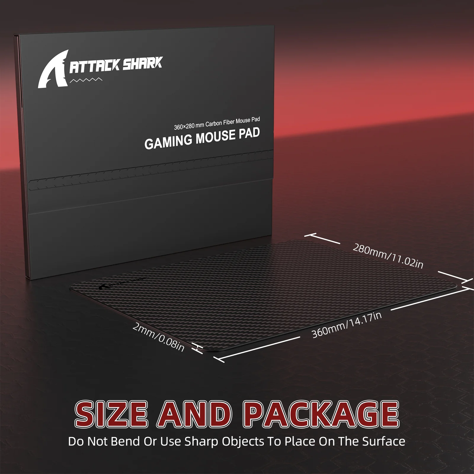 ATTACK SHARK CM04 Genuine Carbon Fiber eSport Gaming Mousepad - Image 9