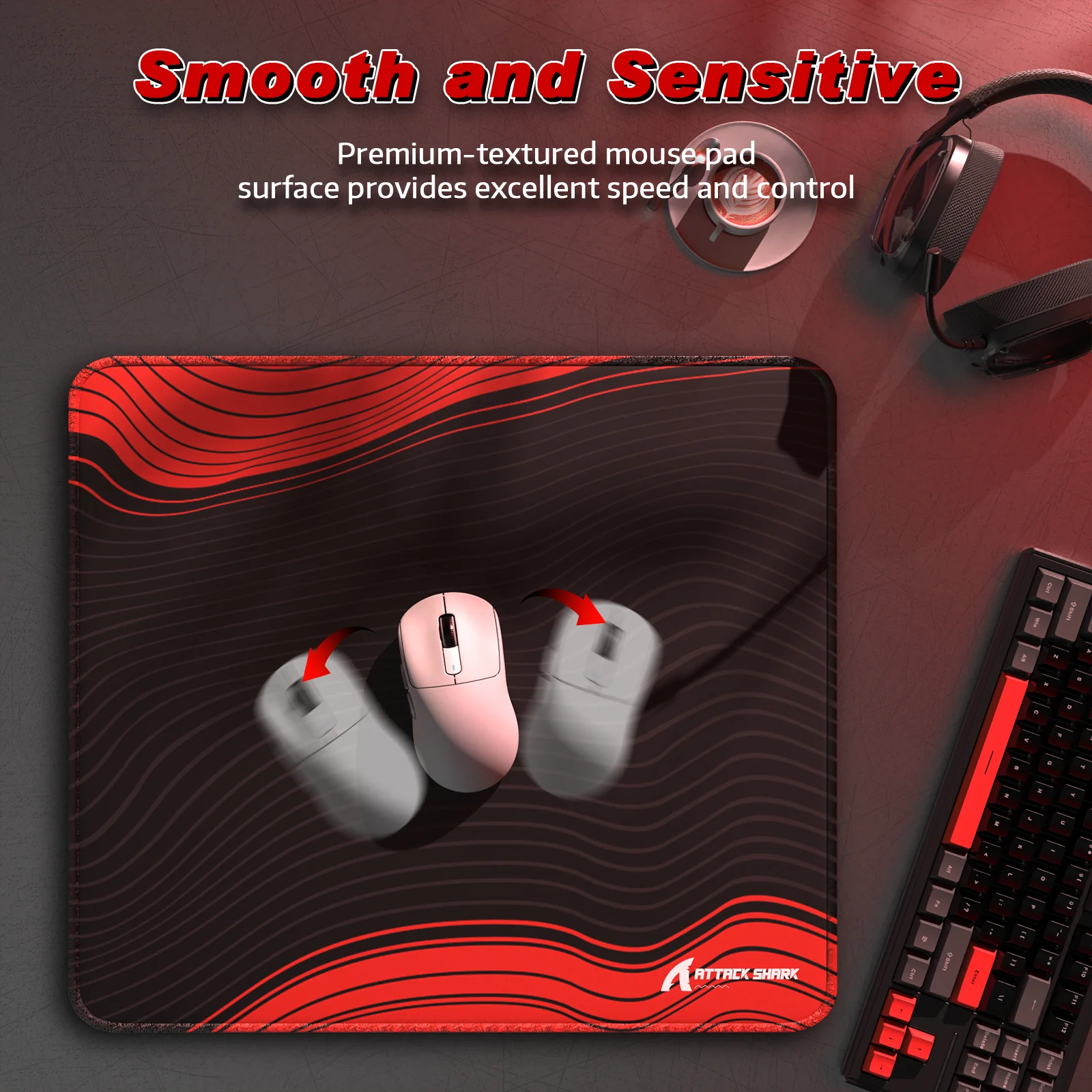 ATTACK SHARK CM02 eSport Gaming Mousepad (450x400x4 MM) - Image 48