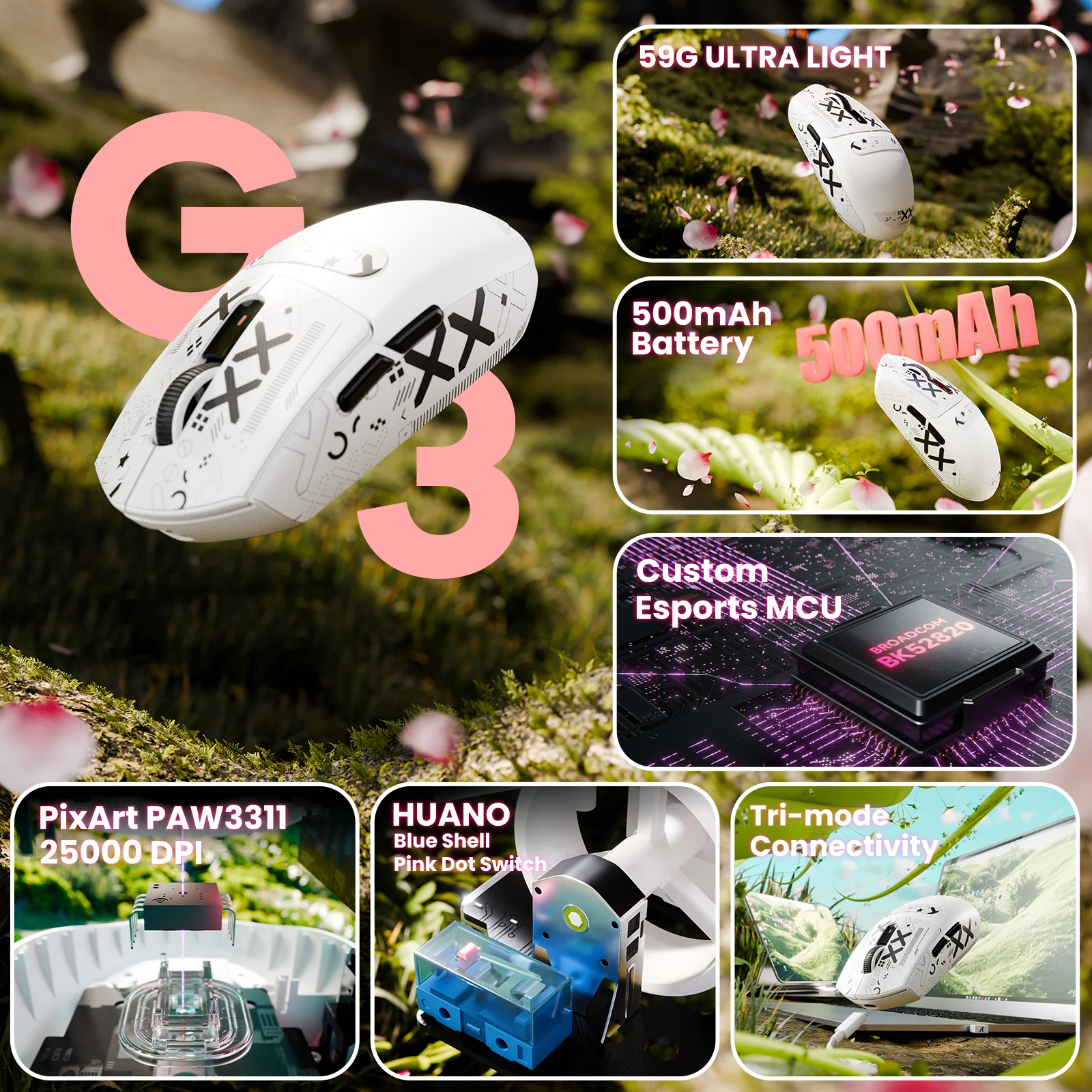 ATTACK SHARK G3 Tri-mode Wireless Gaming Mouse 25000 DPI Ultra Lightweight - Image 11