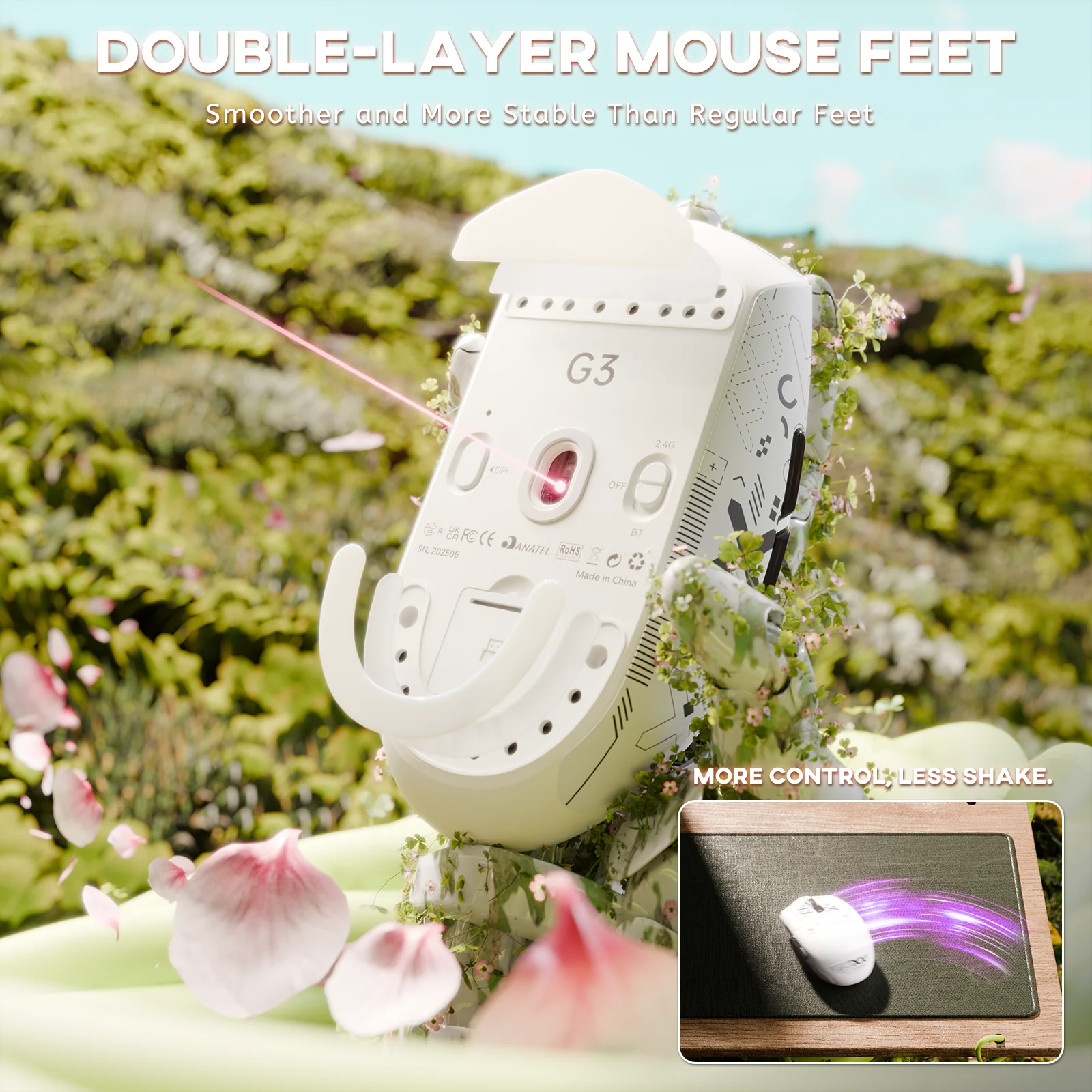 ATTACK SHARK G3 Tri-mode Wireless Gaming Mouse 25000 DPI Ultra Lightweight - Image 17