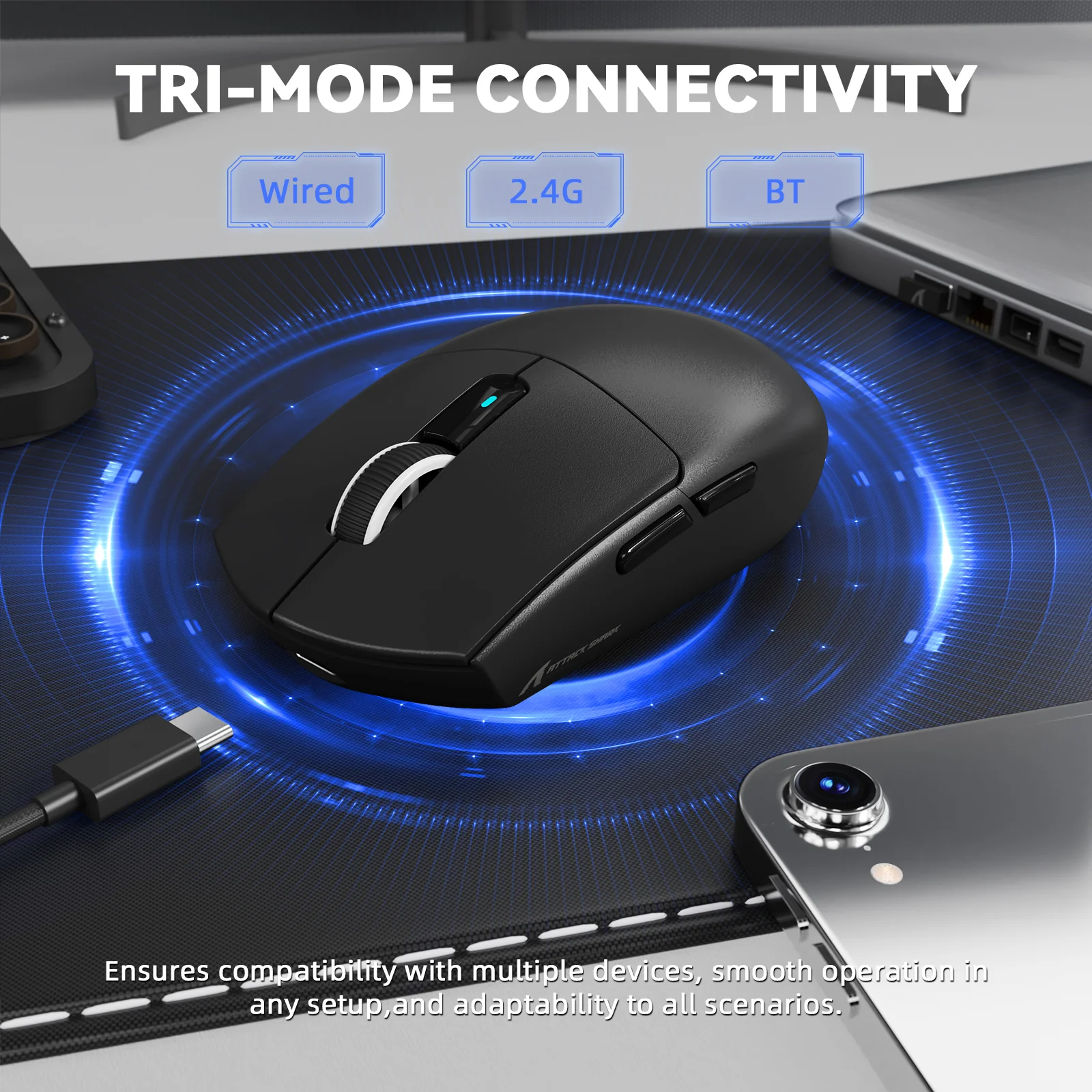 ATTACK SHARK G3PRO Tri-mode Wireless Gaming Mouse with Charge Dock 25000 DPI Ultra Lightweight - Image 3