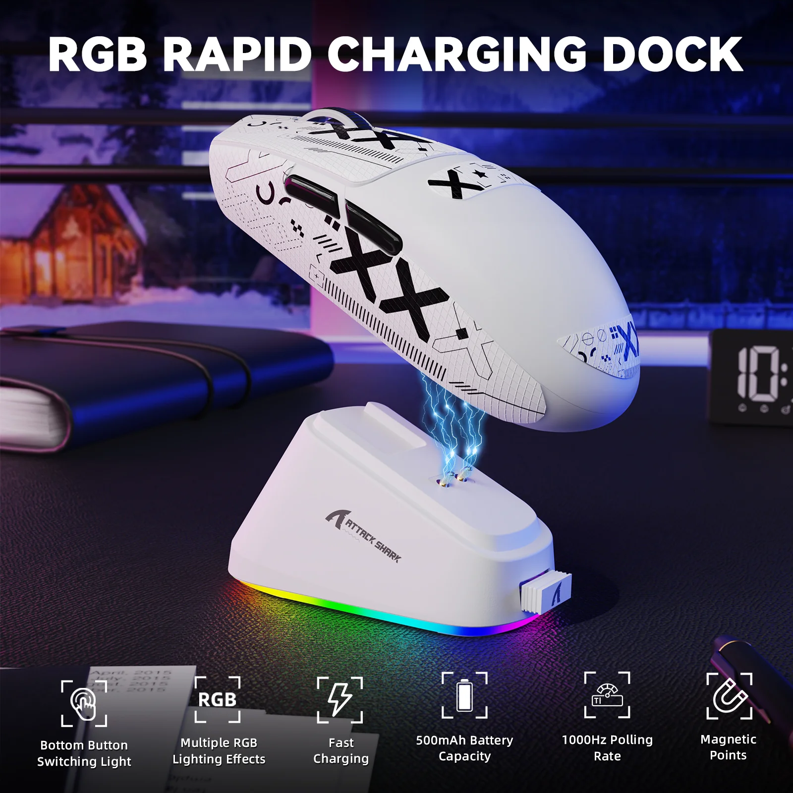 ATTACK SHARK G3PRO Tri-mode Wireless Gaming Mouse with Charge Dock 25000 DPI Ultra Lightweight - Image 36