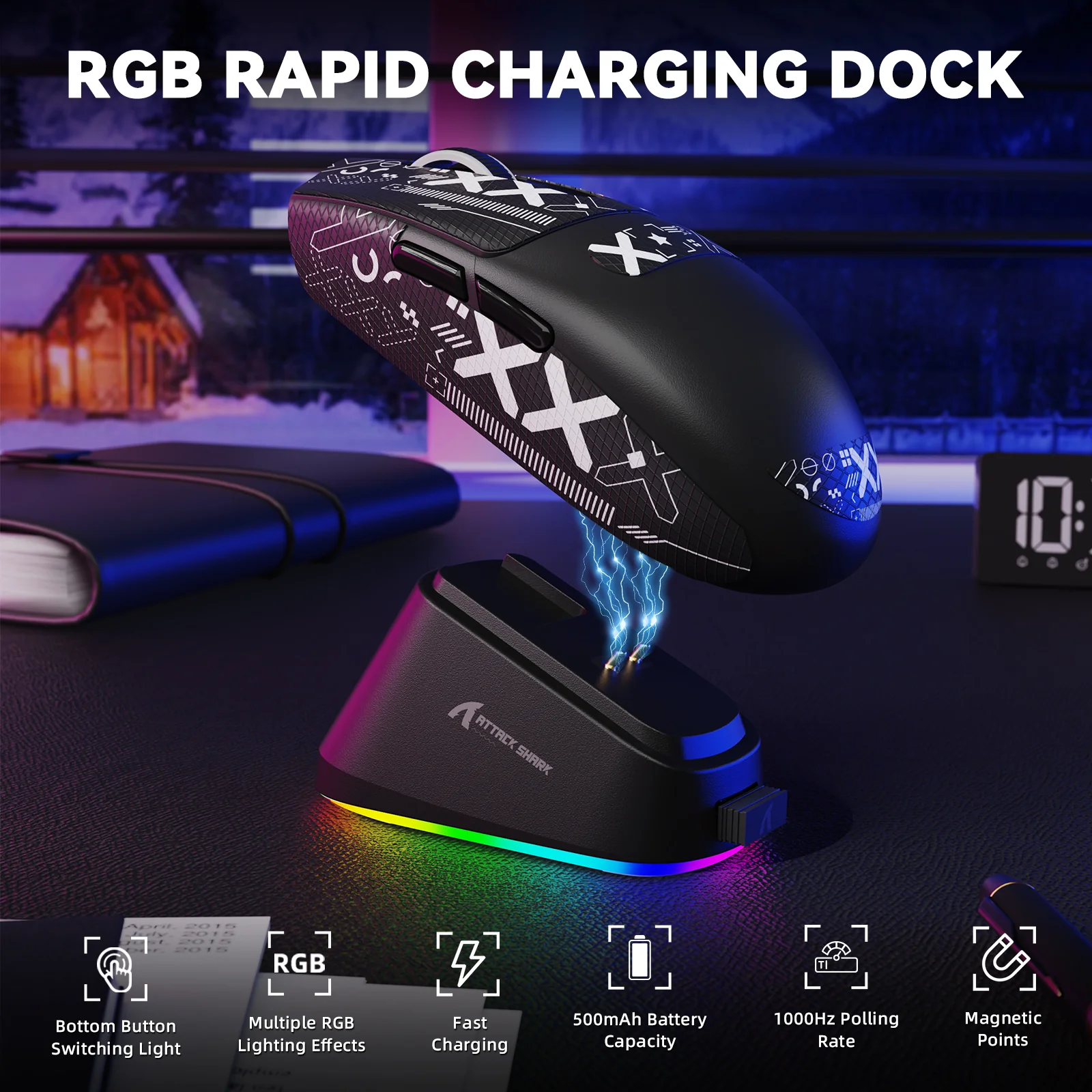 ATTACK SHARK G3PRO Tri-mode Wireless Gaming Mouse with Charge Dock 25000 DPI Ultra Lightweight - Image 44