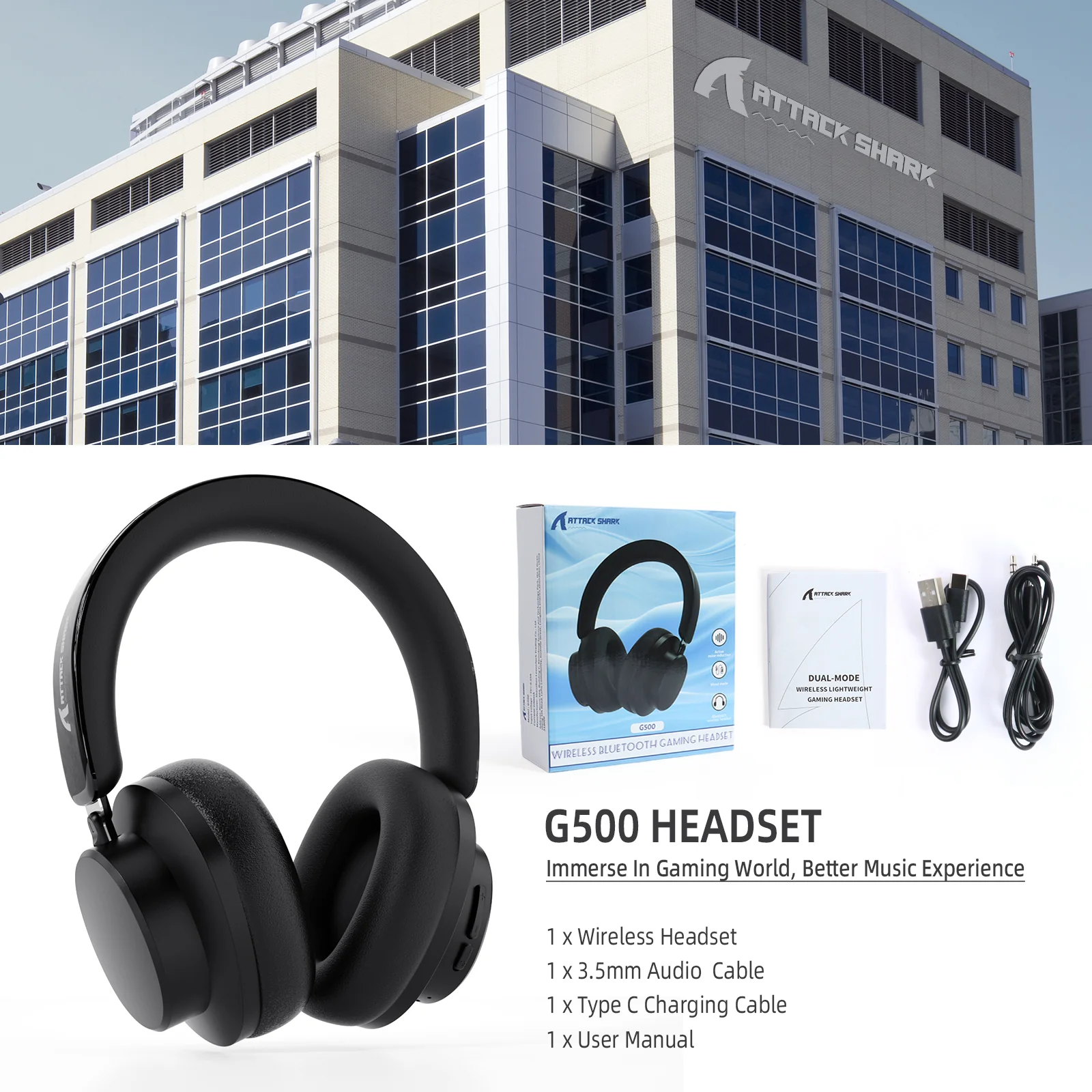 ATTACK SHARK G500 Ultra-Light Dual-Mode Gaming Headset - Image 10