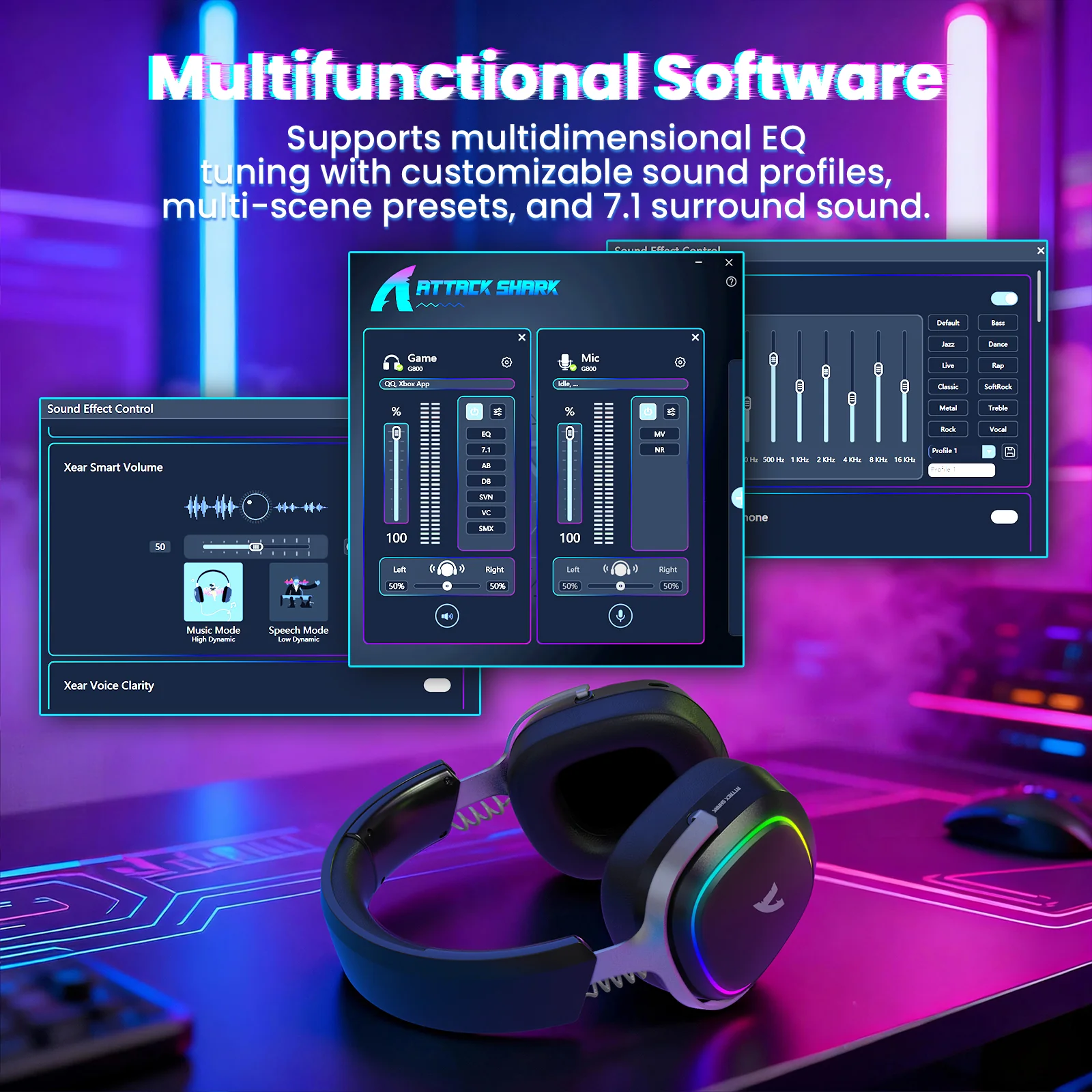 ATTACK SHARK G800 Wireless Gaming Headset - Image 10