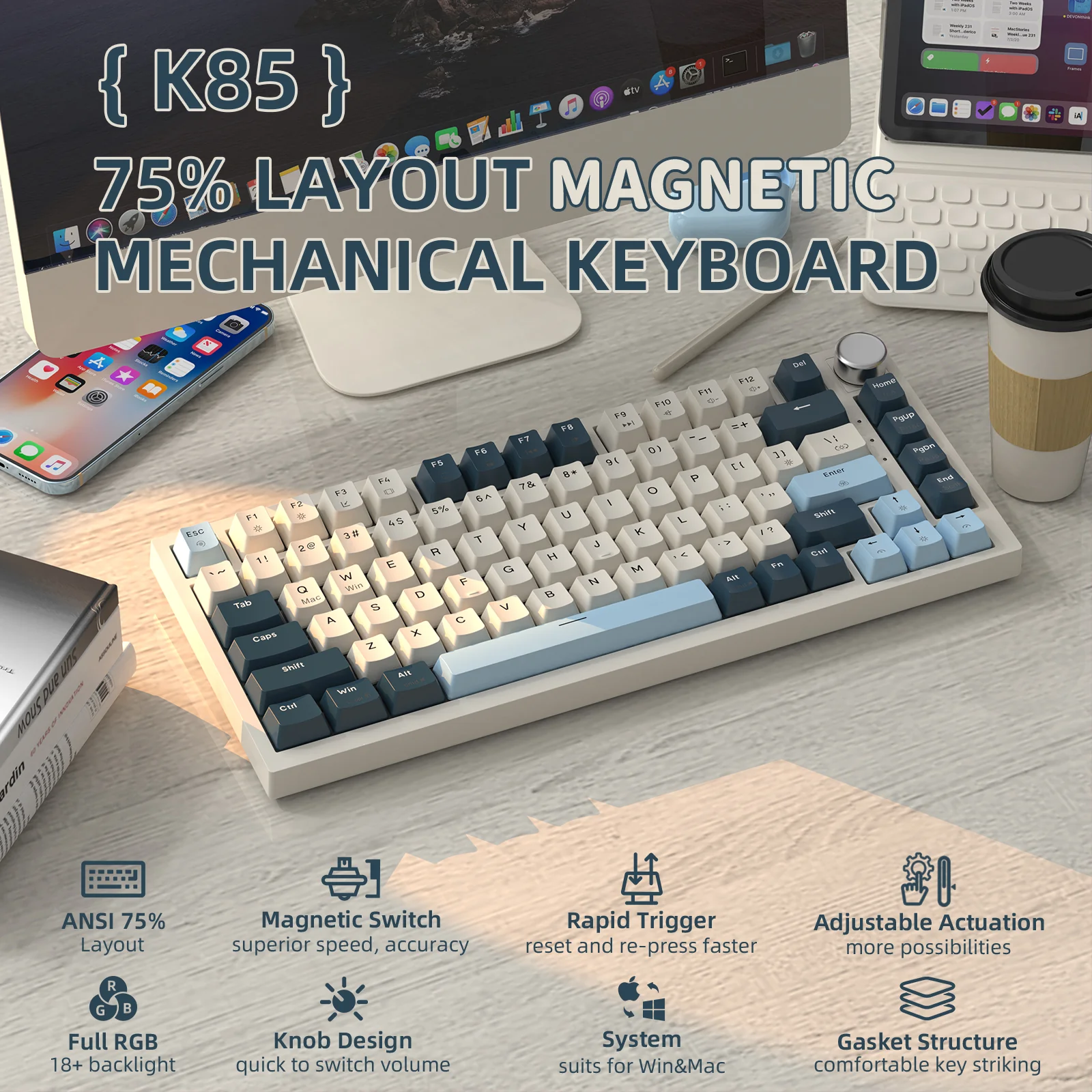 ATTACK SHARK K85 Rapid Trigger Keyboard Magnetic Switch - Image 18