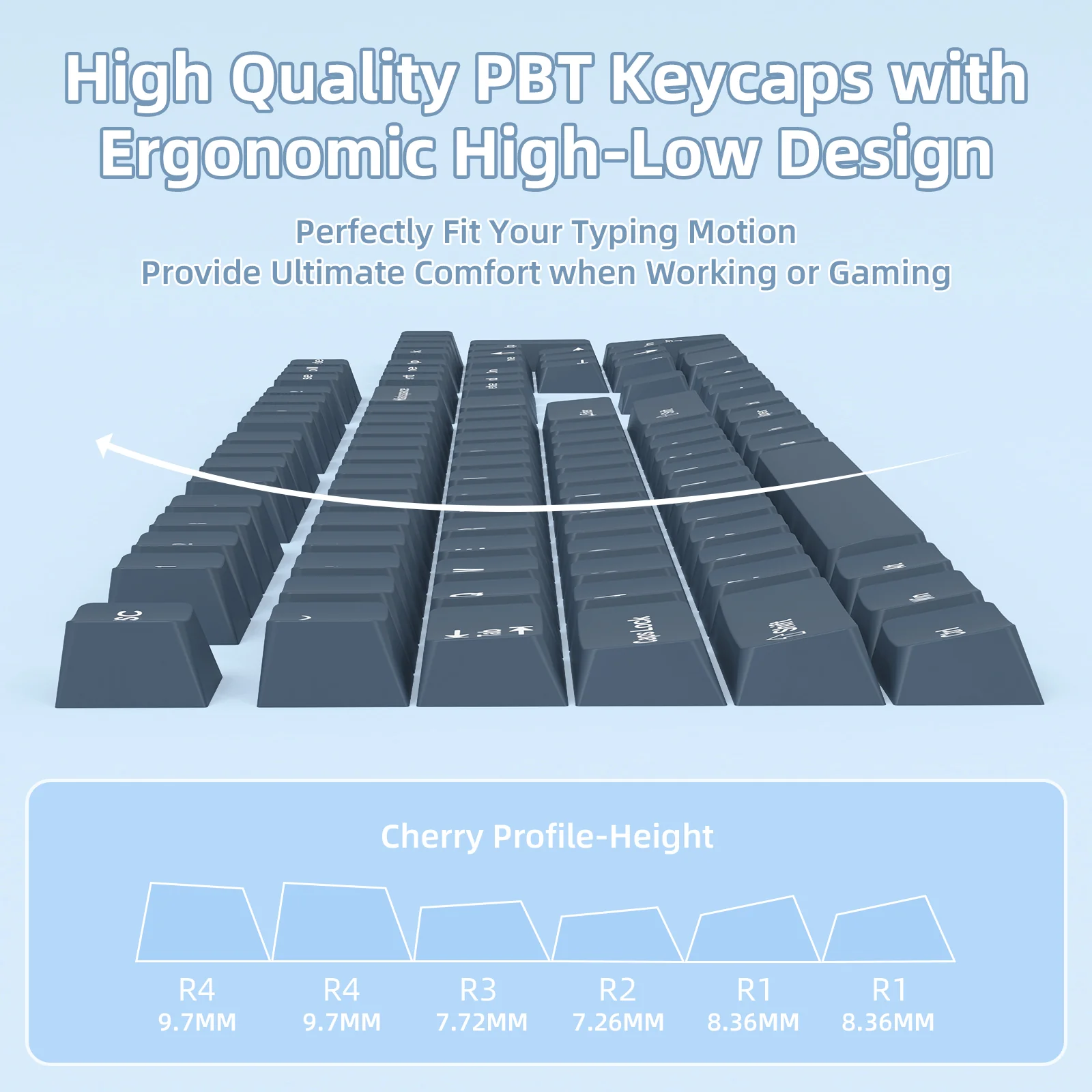 ATTACK SHARK PBT Keycaps Full Keycap Set - Image 13