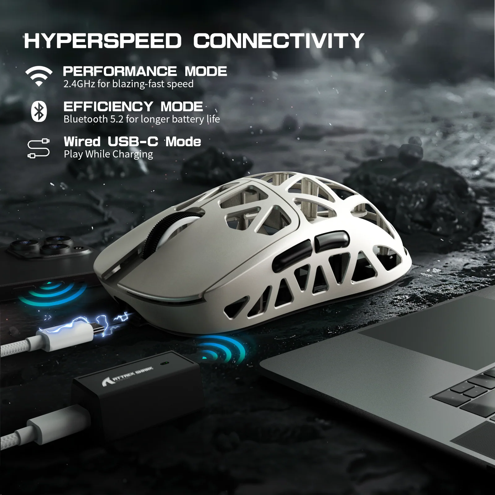 ATTACK SHARK R2 Magnesium Alloy PAW3950 Gaming Mouse 8K (Not Include the Charging Dock) - Image 25