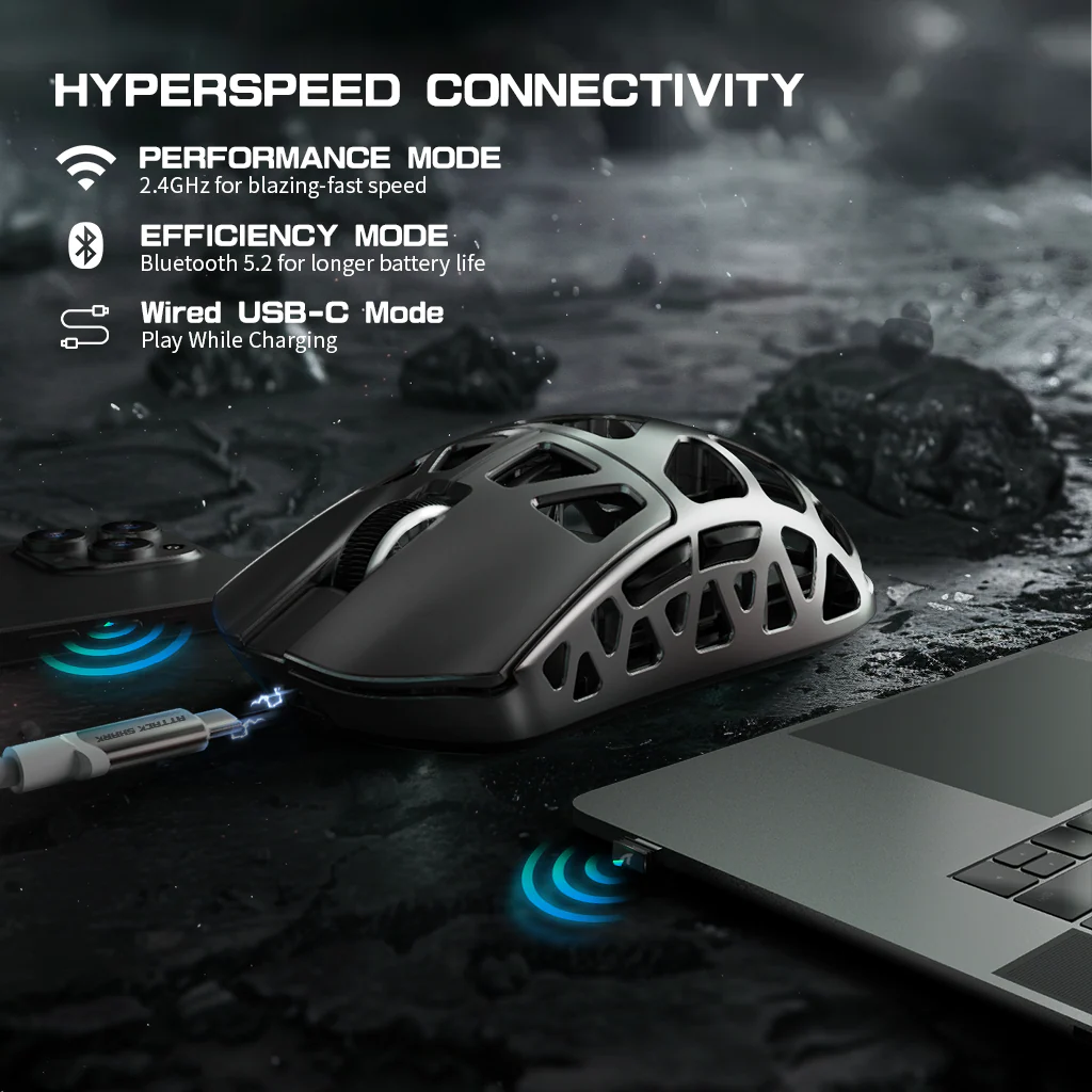 ATTACK SHARK R3 Magnesium Alloy Gaming Mouse 8K with C06 Coiled Cable - Image 5