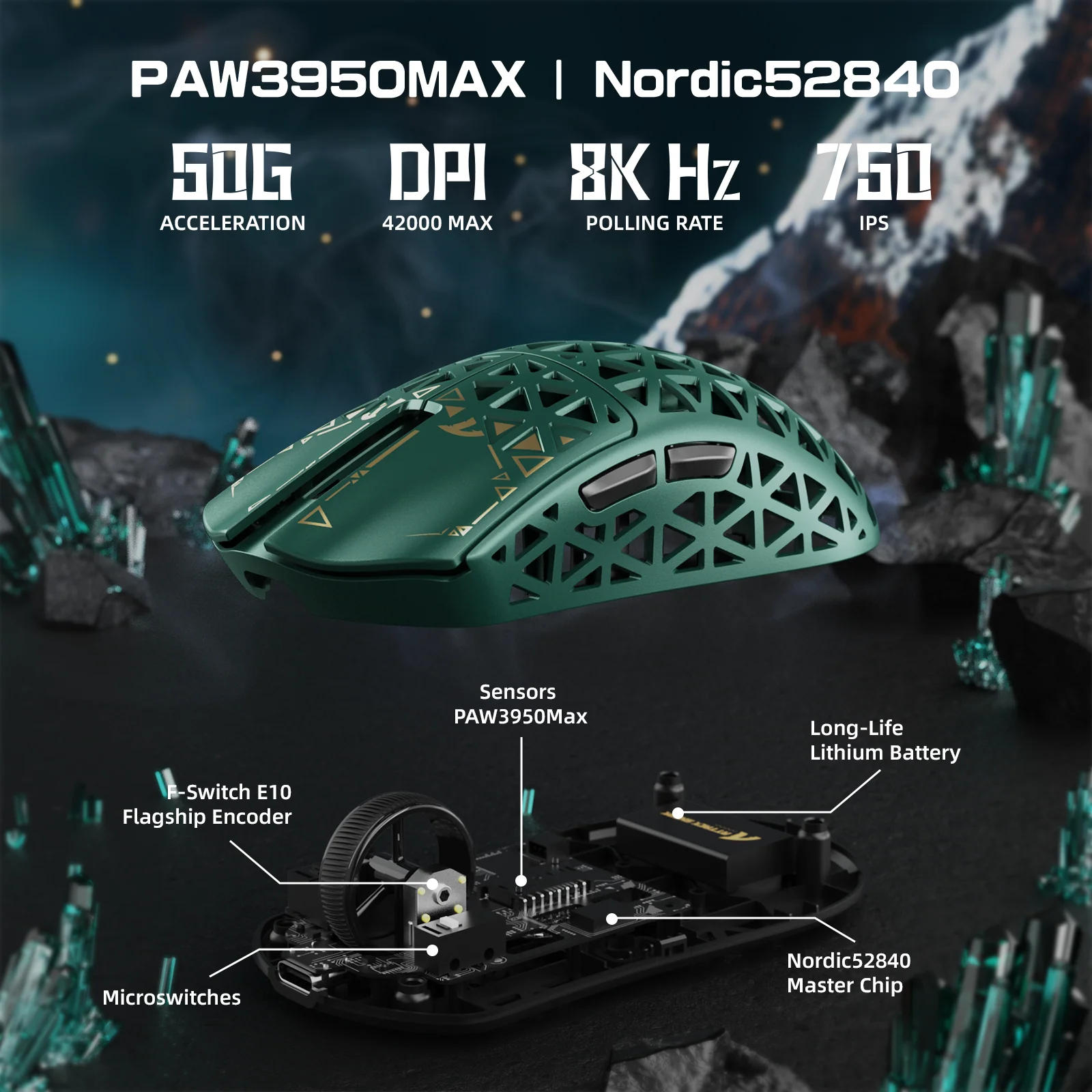 ATTACK SHARK R5 ULTRA Carbon Fiber Wireless 8K PAW3950MAX Gaming Mouse - Image 30