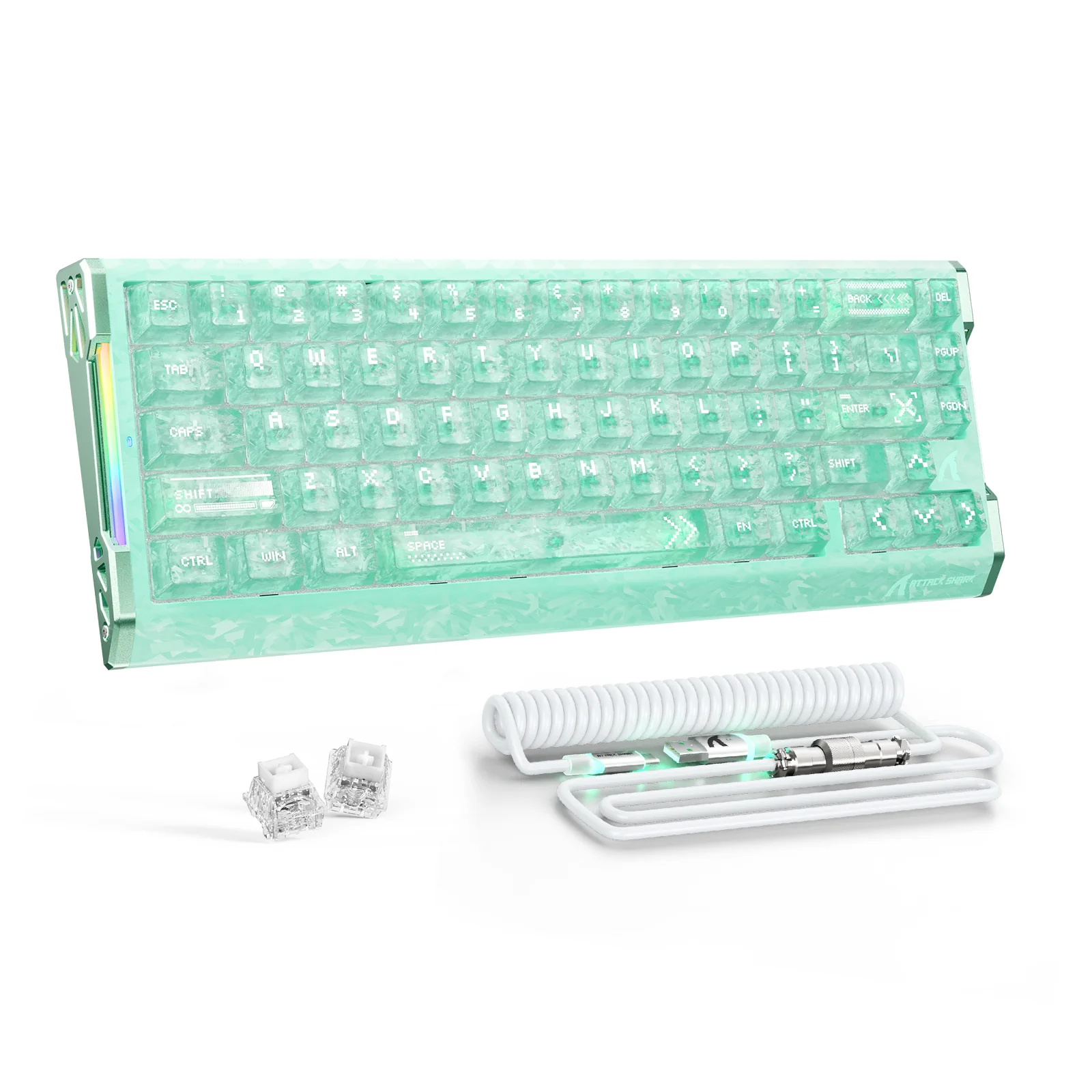 ATTACK SHARK R68 HE Carbon Fiber Wired Rapid Trigger Magnetic Switch Keyboard With C01 Ultra RGB Coiled Cable - Image 30