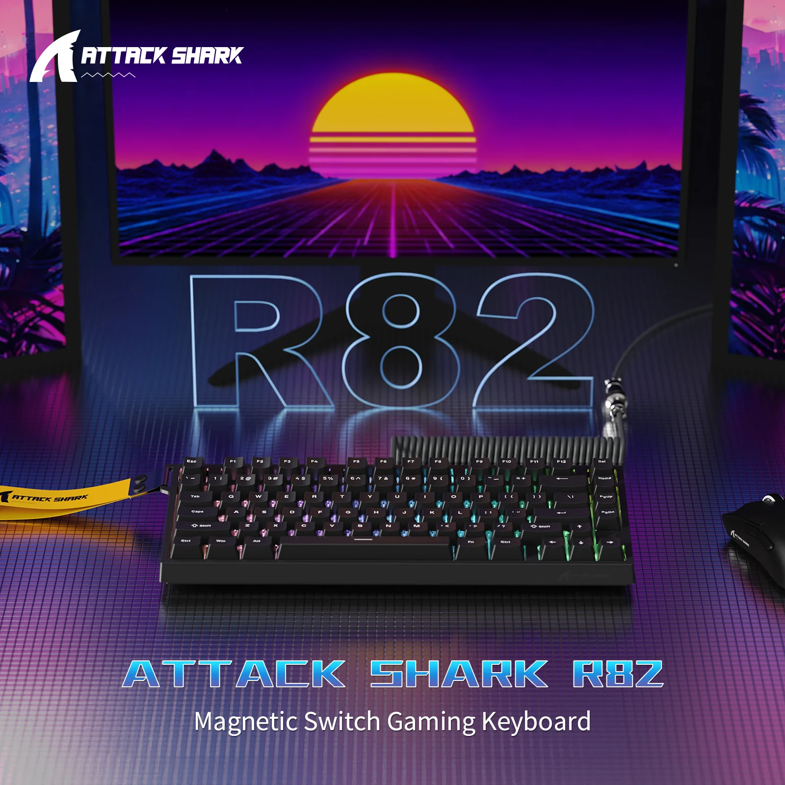 ATTACK SHARK R82 HE Wired 75% Gaming Keyboard with C01ULTRA LED Cable - Image 11