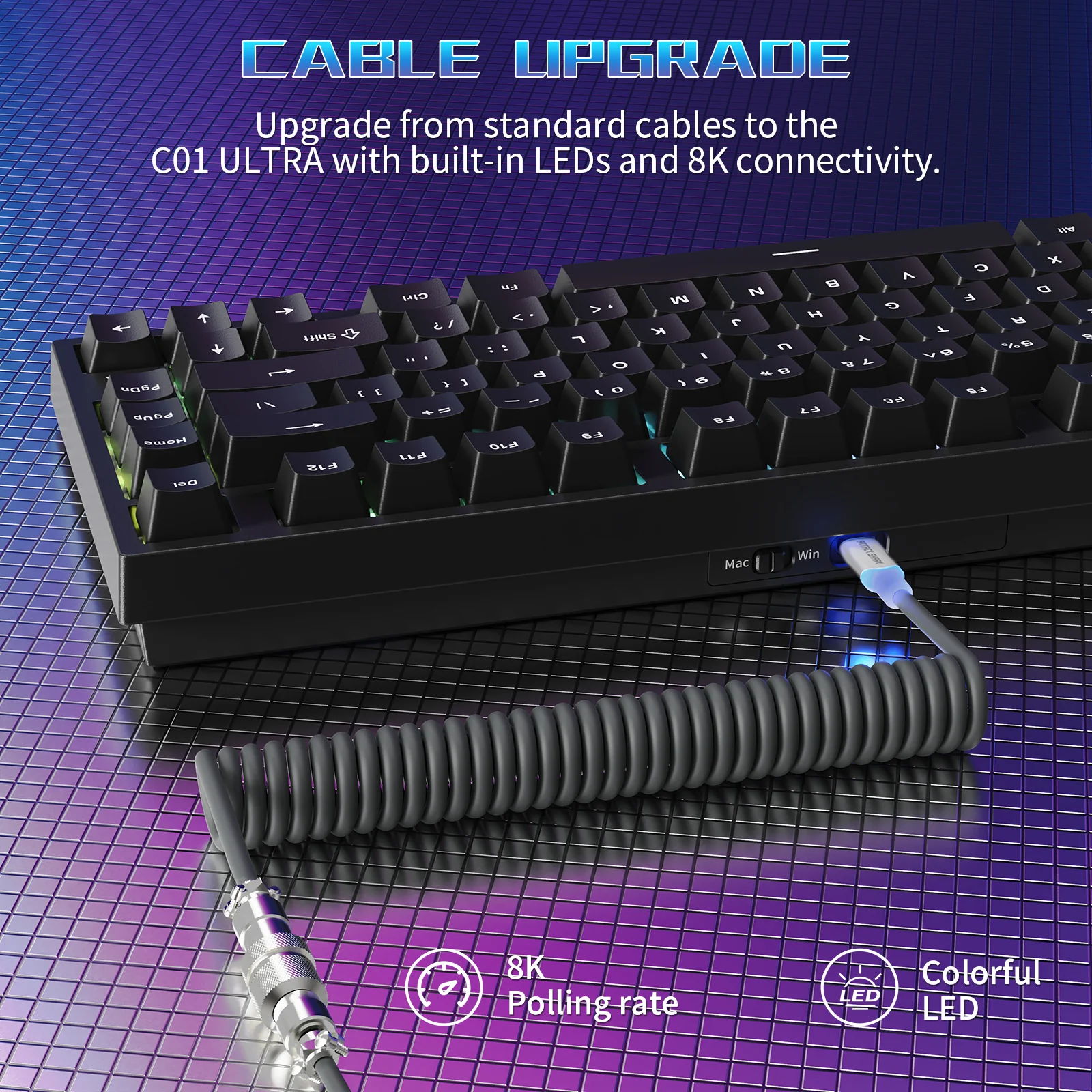 ATTACK SHARK R82 HE Wired 75% Gaming Keyboard with C01ULTRA LED Cable - Image 14