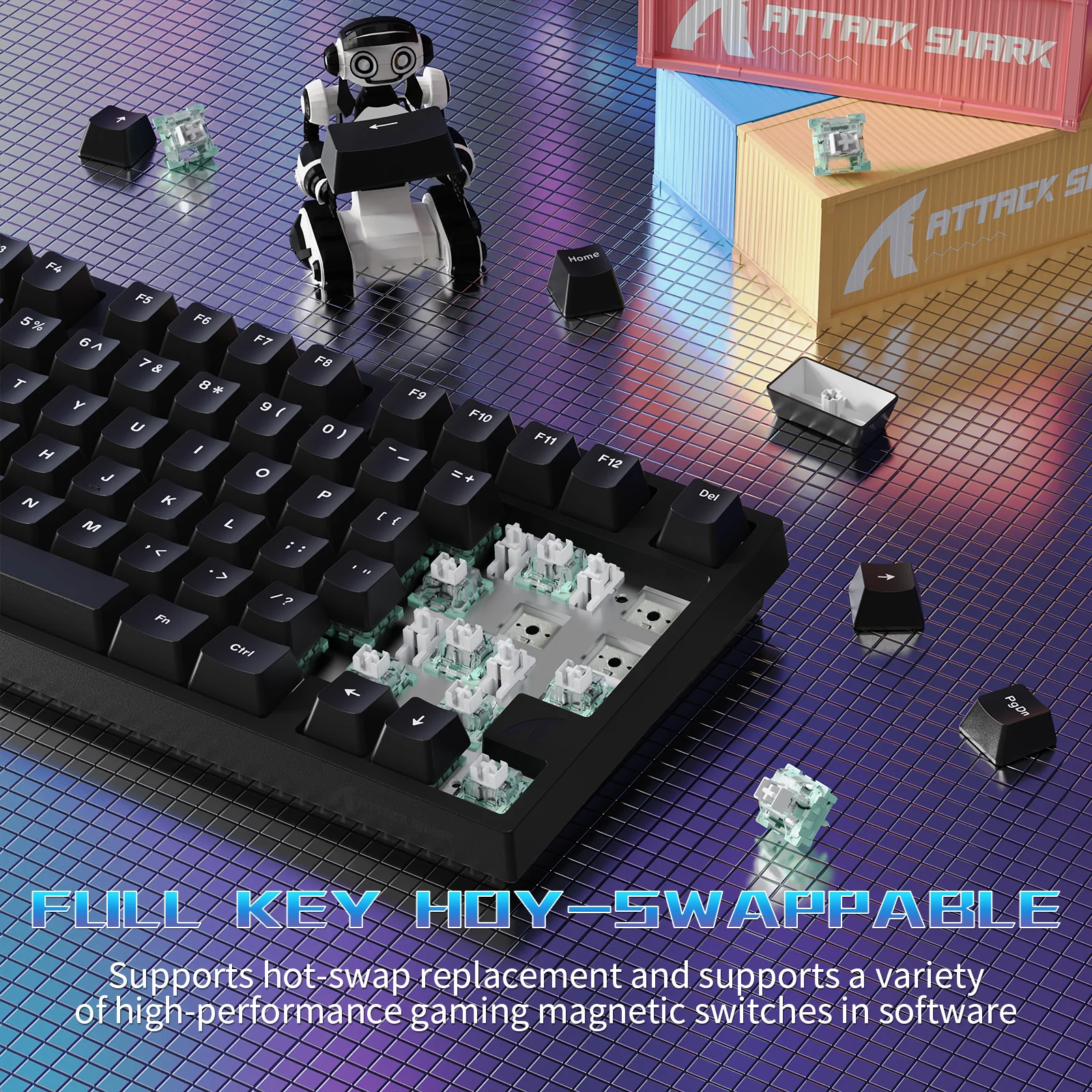 ATTACK SHARK R82 HE Wired 75% Gaming Keyboard with C01ULTRA LED Cable - Image 17