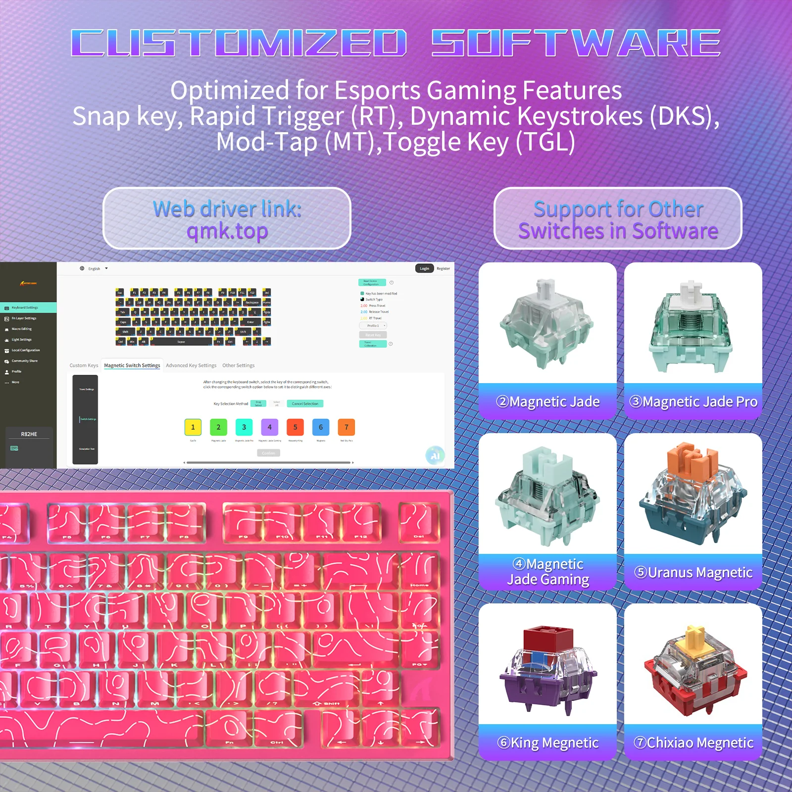 ATTACK SHARK R82 HE Wired 75% Gaming Keyboard with C01ULTRA LED Cable - Image 27