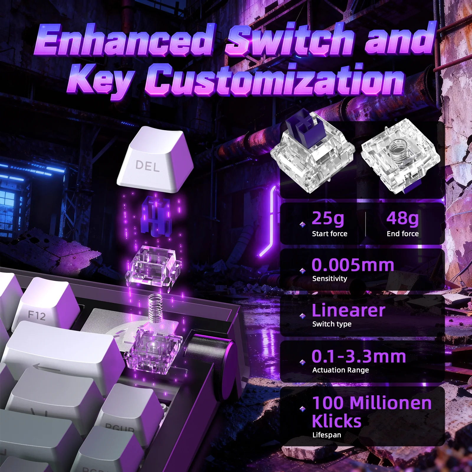 ATTACK SHARK R85 HE Rapid Trigger Keyboard with C01ULTRA LED Cable - Image 13