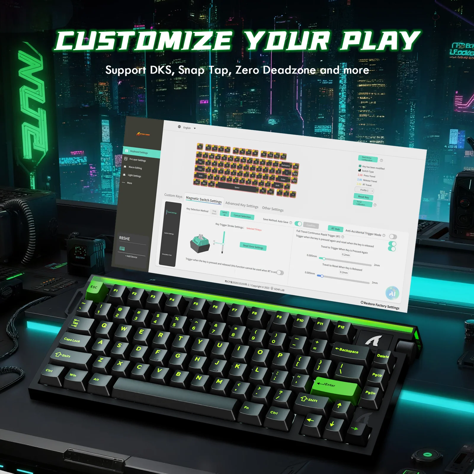 ATTACK SHARK R85 HE Rapid Trigger Keyboard Magnetic Switch with Custom Lightbox - Image 9