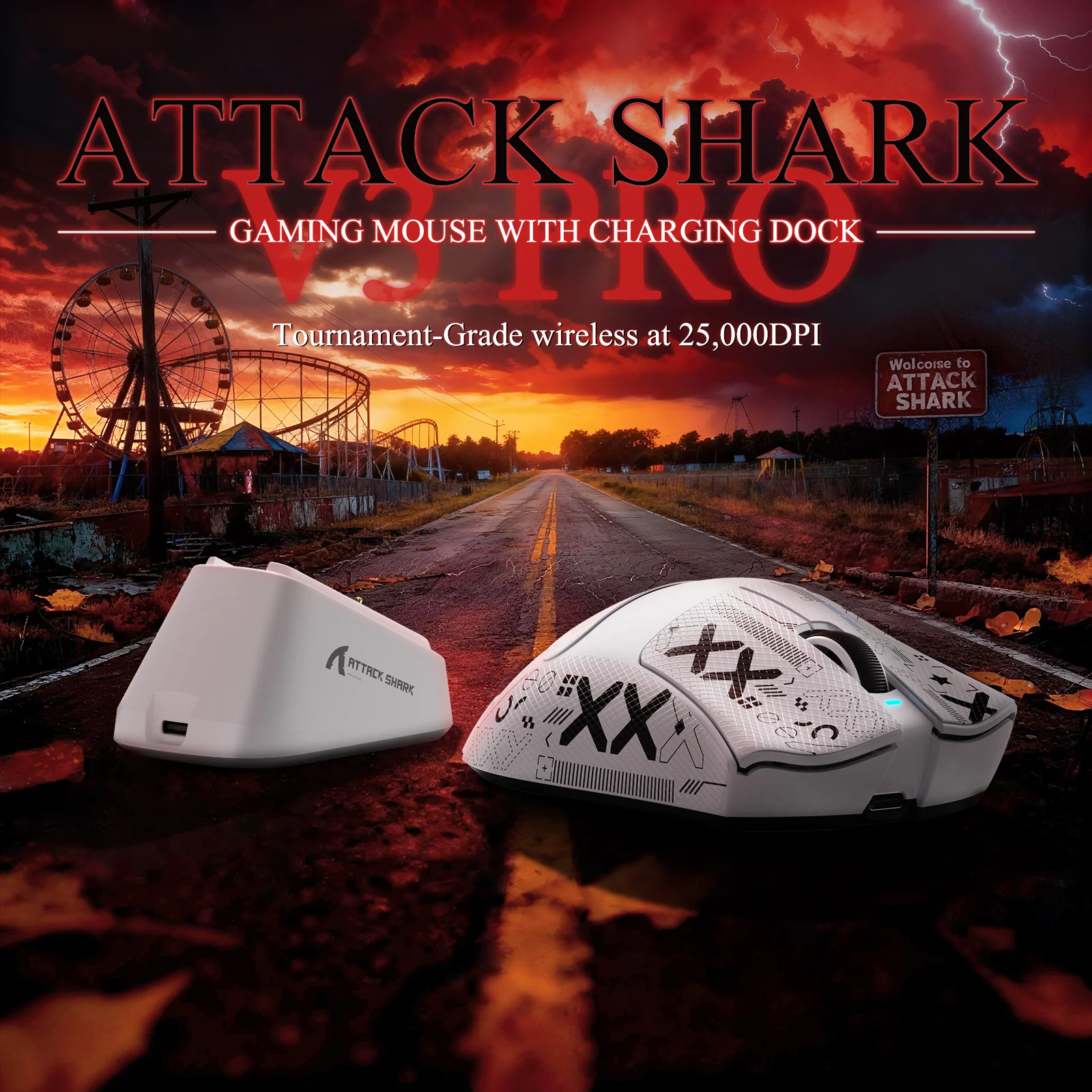 ATTACK SHARK V3PRO Ultra-Light Tri-Mode Gaming Mouse with Charging Dock - Image 29