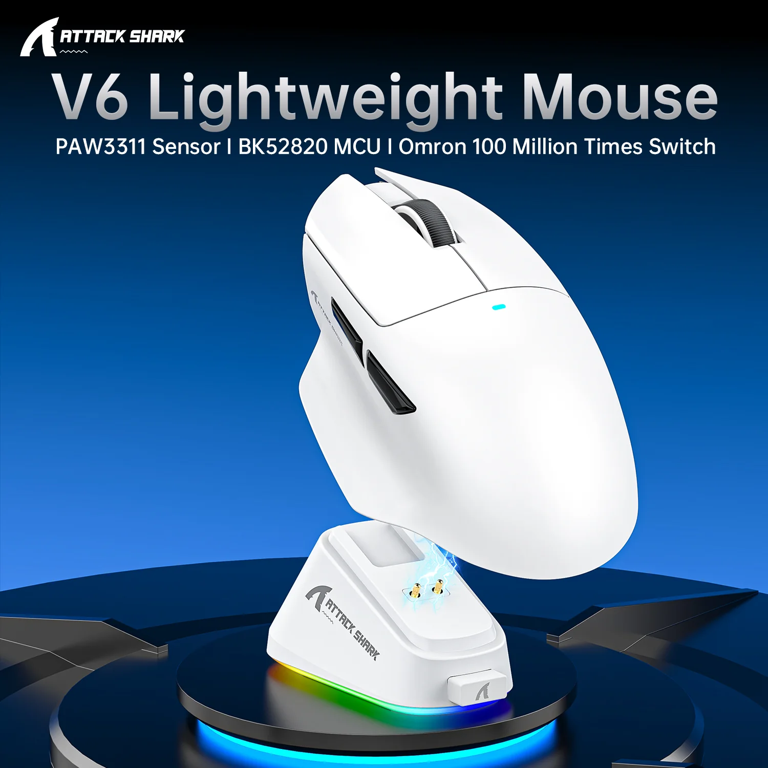 ATTACK SHARK V6 Ultra-Light Tri-Mode Gaming Mouse - Image 2