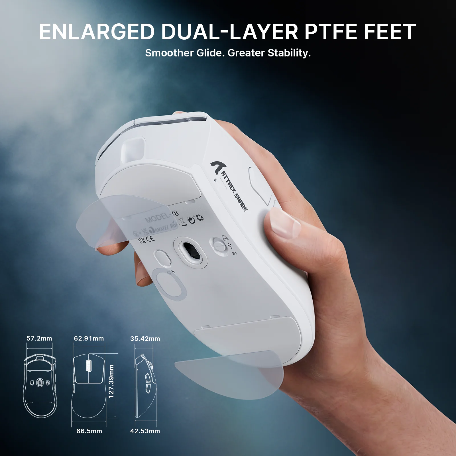 ATTACK SHARK V8 Ultra-Light Ergonomic Wireless Gaming Mouse - Image 8