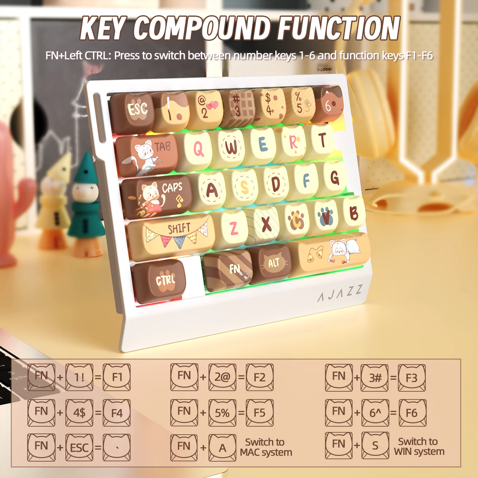 ATTACK SHARK X AJAZZ AK029 Wired One-Handed Gaming Keyboard - Image 54