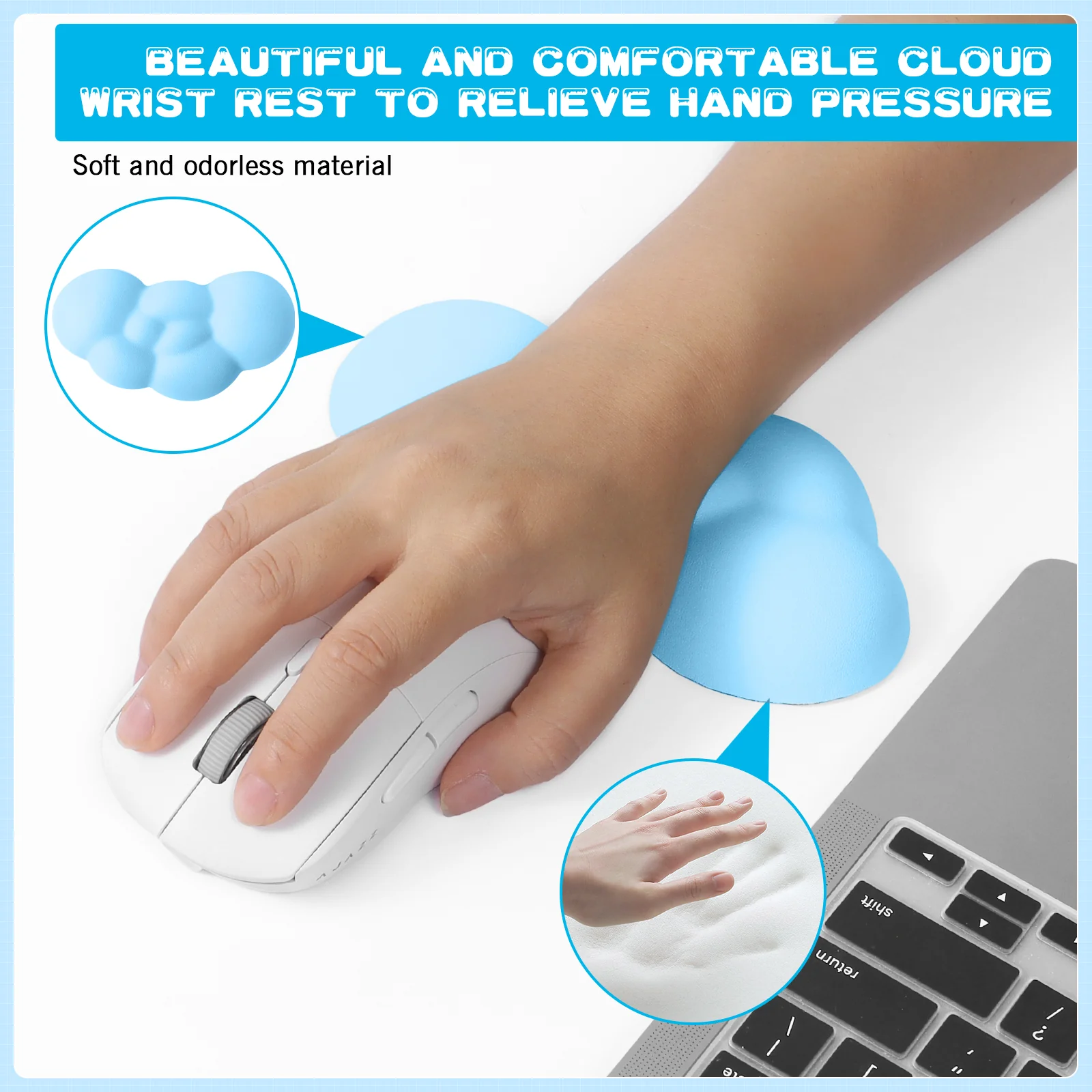 ATTACK SHARK X MAMBASNAKE Cloud Mouse Wrist Rest - Image 52