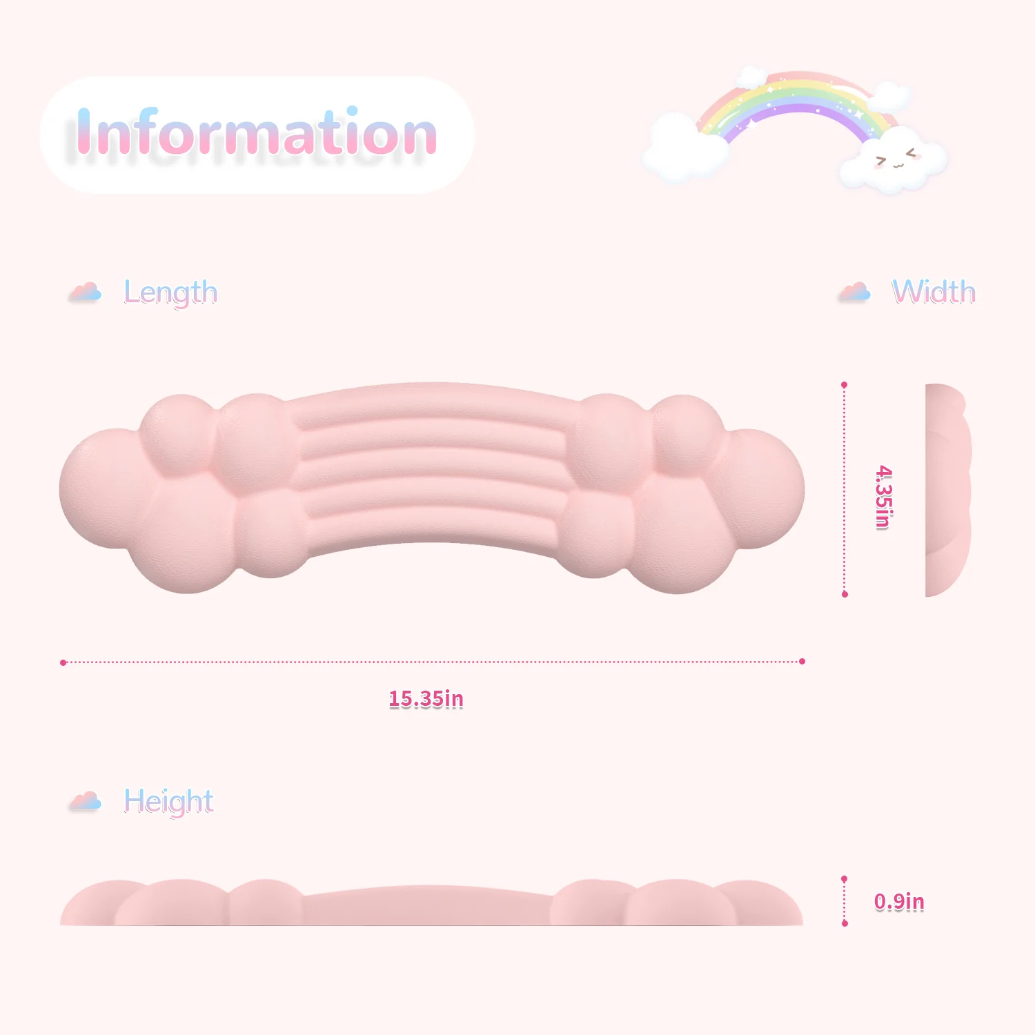 ATTACK SHARK X MAMBASNAKE Rainbow Cloud Keyboard Wrist Rest - Image 24