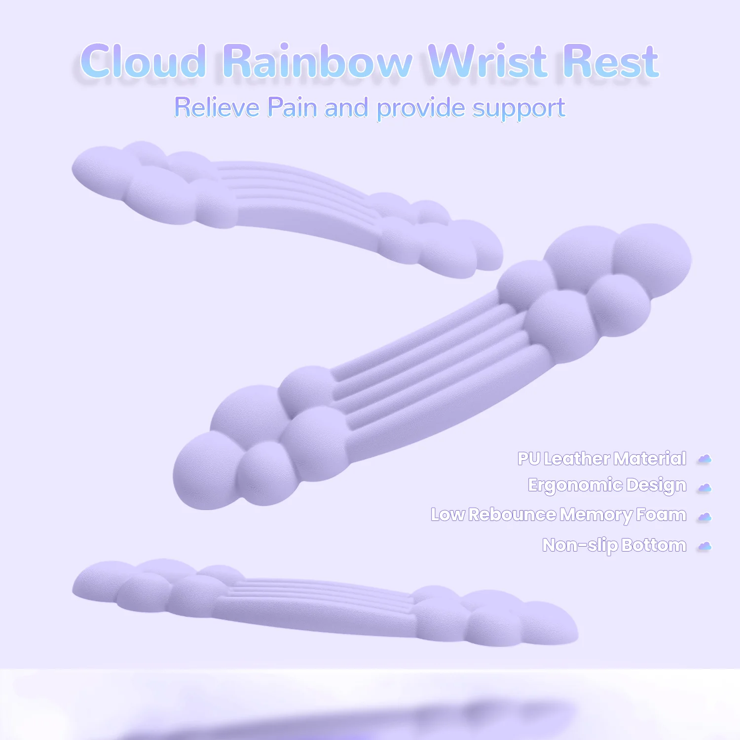 ATTACK SHARK X MAMBASNAKE Rainbow Cloud Keyboard Wrist Rest - Image 34