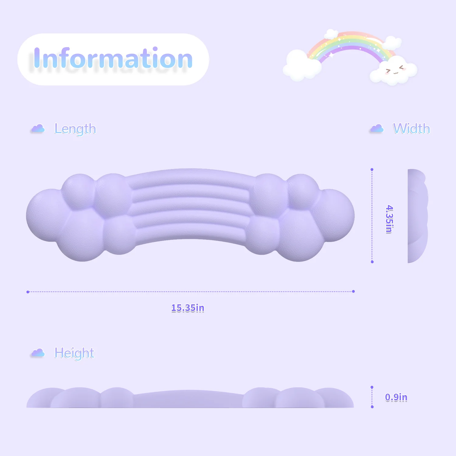 ATTACK SHARK X MAMBASNAKE Rainbow Cloud Keyboard Wrist Rest - Image 40