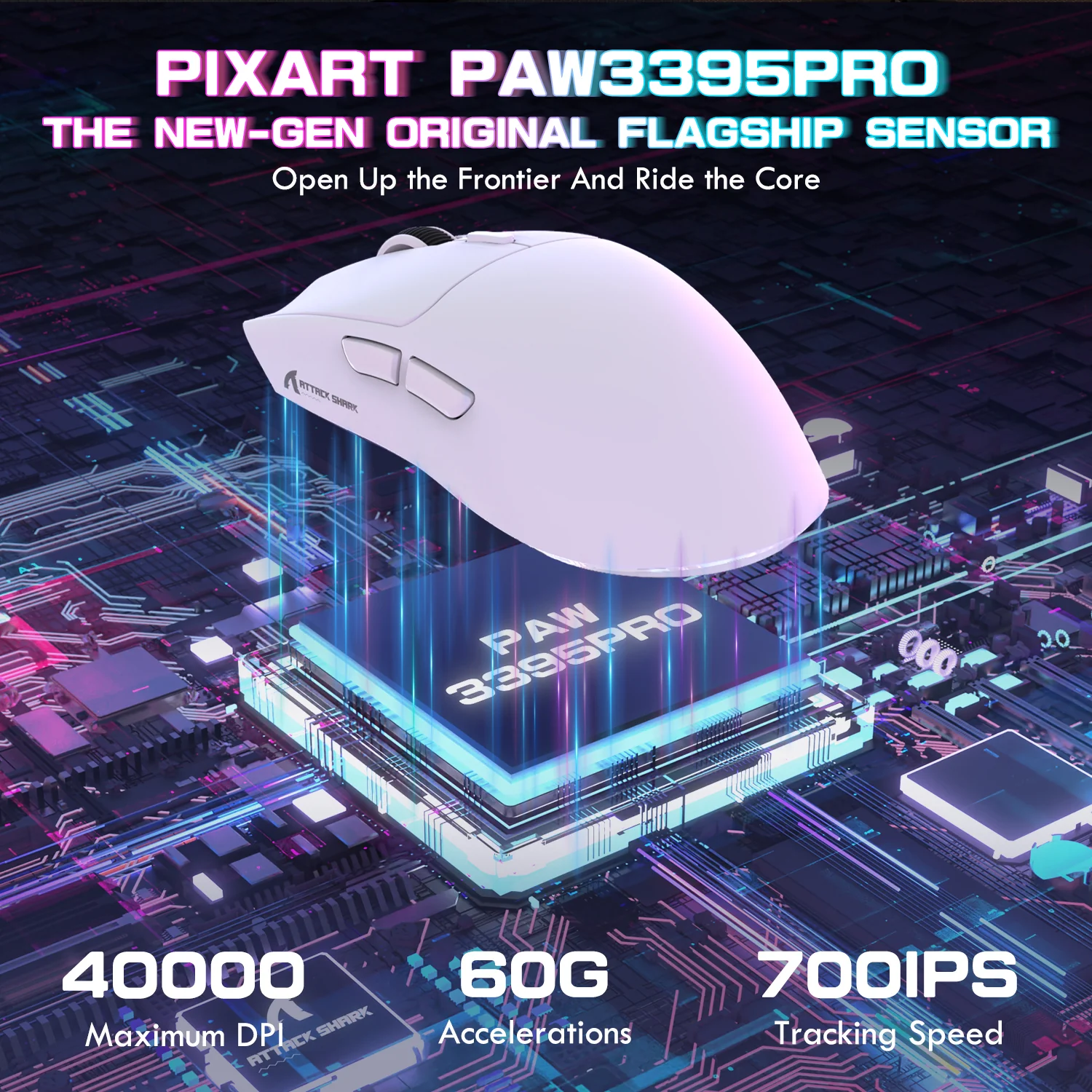 ATTACK SHARK X1 Tri-mode Gaming Mouse With Touchpad RGB Charging Dock PAW3395PRO Sensor - Image 4