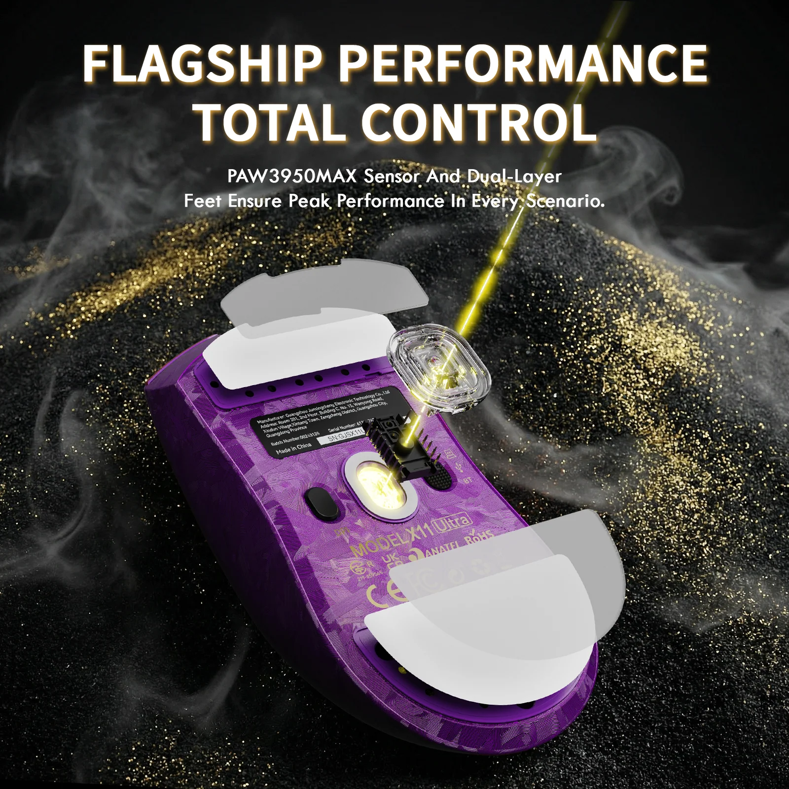 ATTACK SHARK X11 ULTRA Carbon Fiber Wireless Gaming Mouse With C06 Ultra LED Cable - Image 15