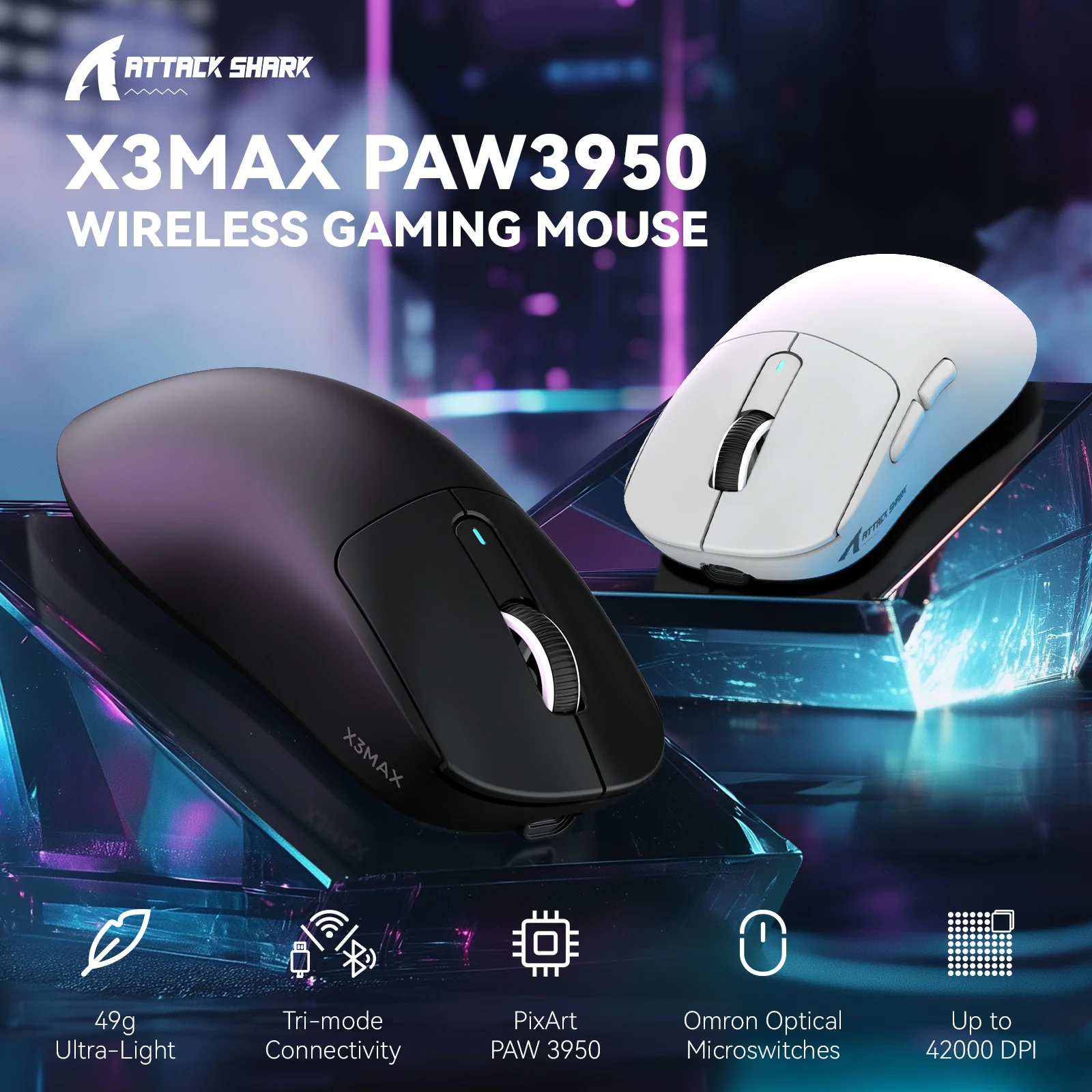ATTACK SHARK X3MAX PAW3950 Wireless Gaming Mouse - Image 13