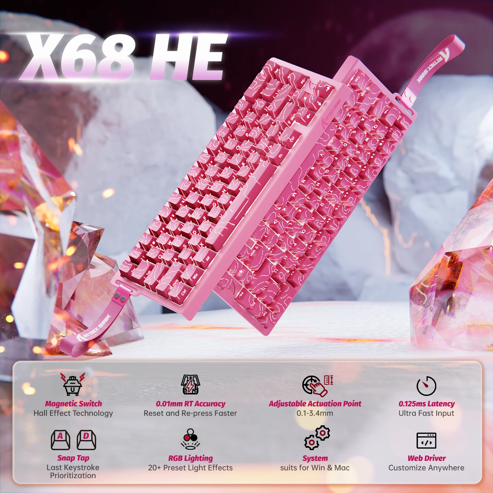 ATTACK SHARK X68 HE Rapid Trigger Keyboard Magnetic Switch - Image 38