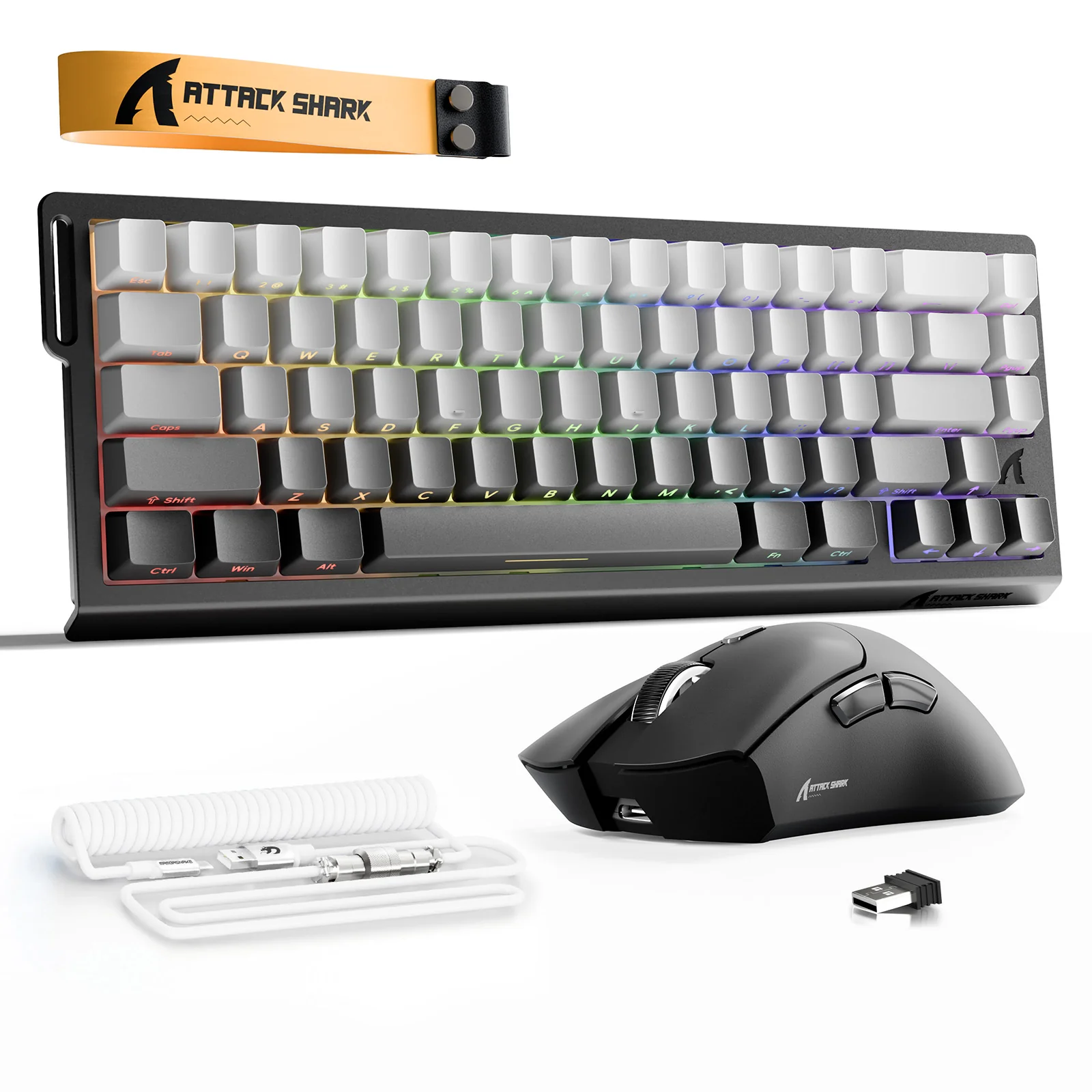 ATTACK SHARK X68HE Rapid Trigger Keyboard + R1 Wireless Gaming Mouse + C01 Coiled Cable Bundle - Image 19
