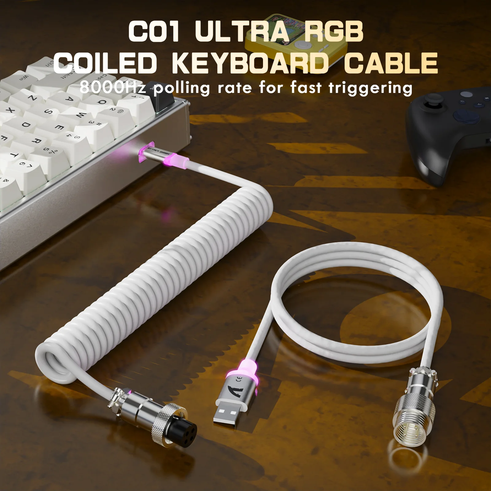 ATTACK SHARK X68MAX HE Rapid Trigger CNC Aluminum Keyboard Magnetic Switch with C01Ultra RGB Coiled Cable - Image 3