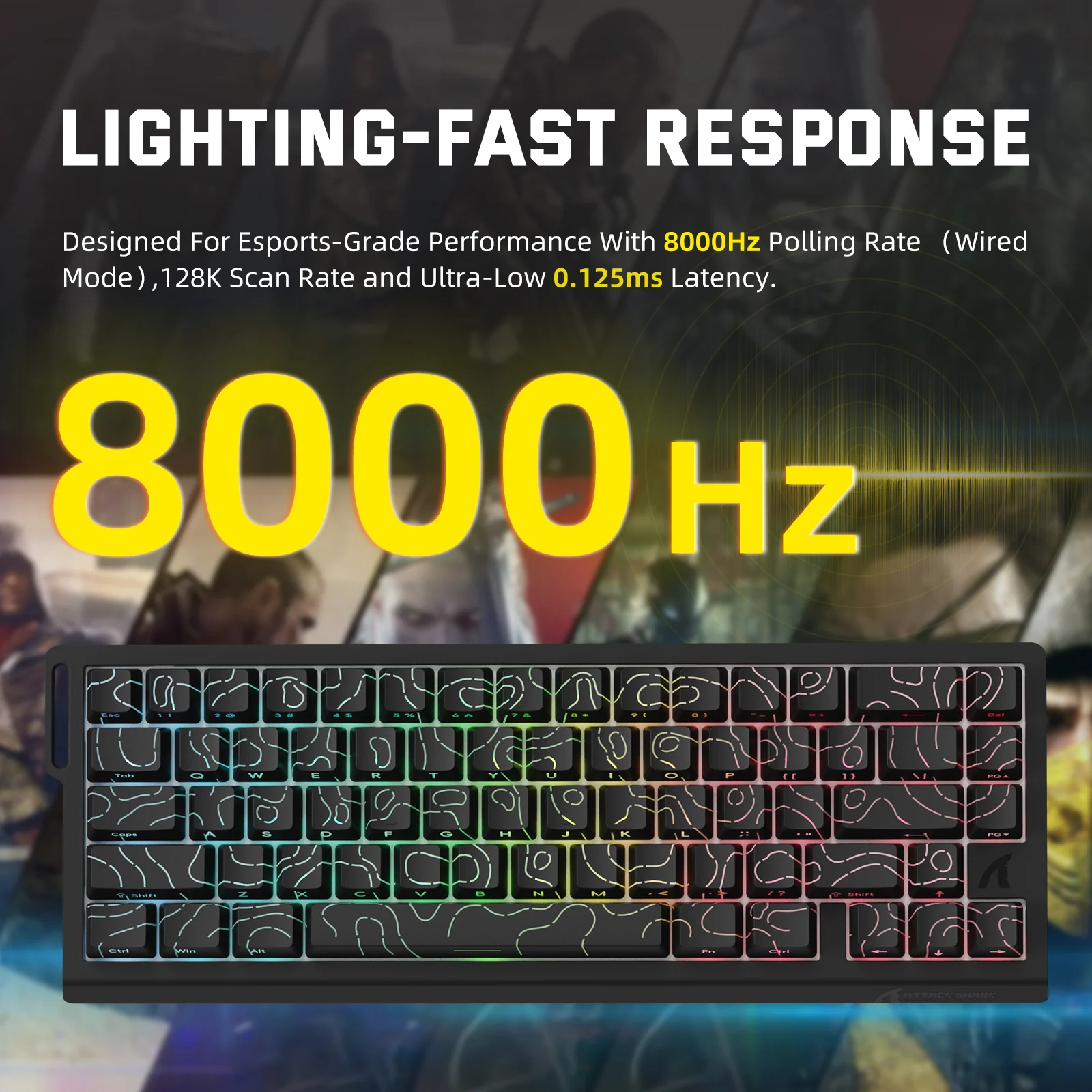 ATTACK SHARK X68PRO HE Wireless Rapid Trigger Keyboard Magnetic Switch - Image 13