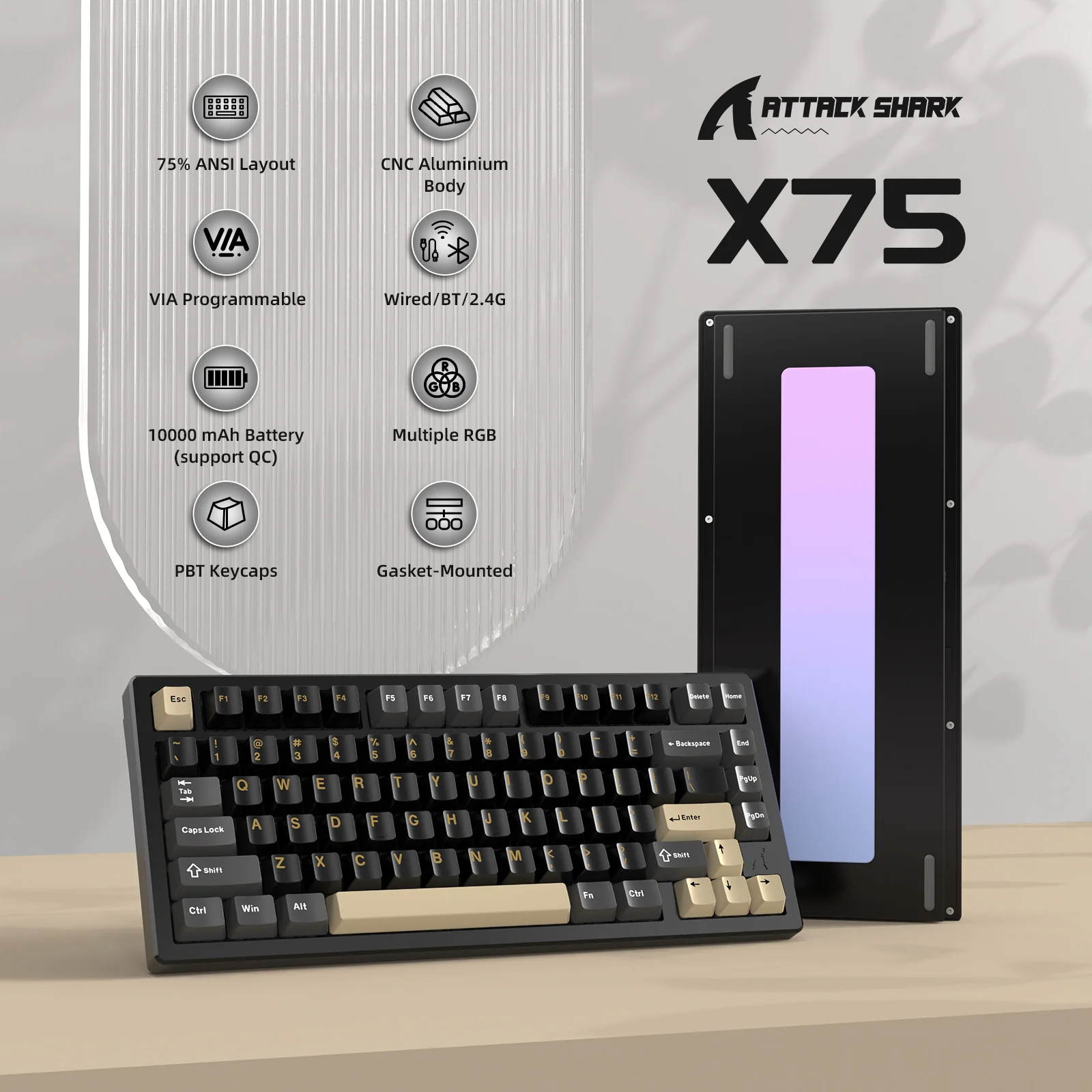 ATTACK SHARK X75 Full Aluminum Keyboard - Image 43
