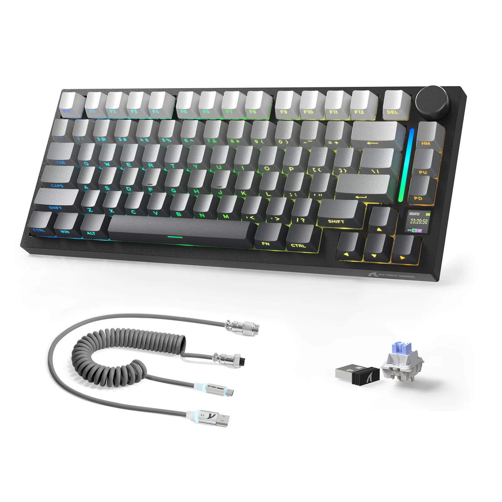 ATTACK SHARK X820ULTRA Mechanical Keyboard with C01ULTRA Coiled Cable - Image 49