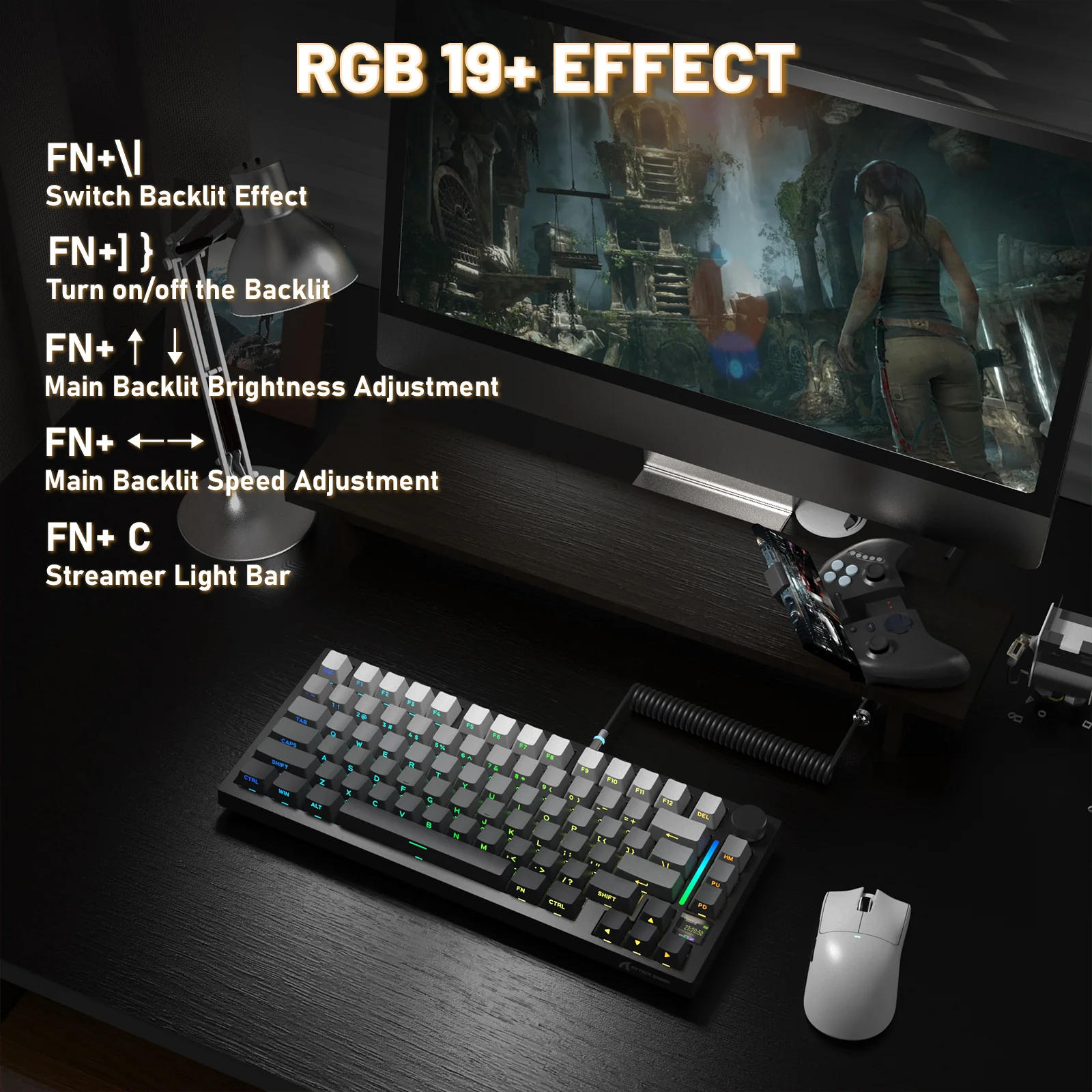 ATTACK SHARK X820ULTRA Mechanical Keyboard with C01ULTRA Coiled Cable - Image 54