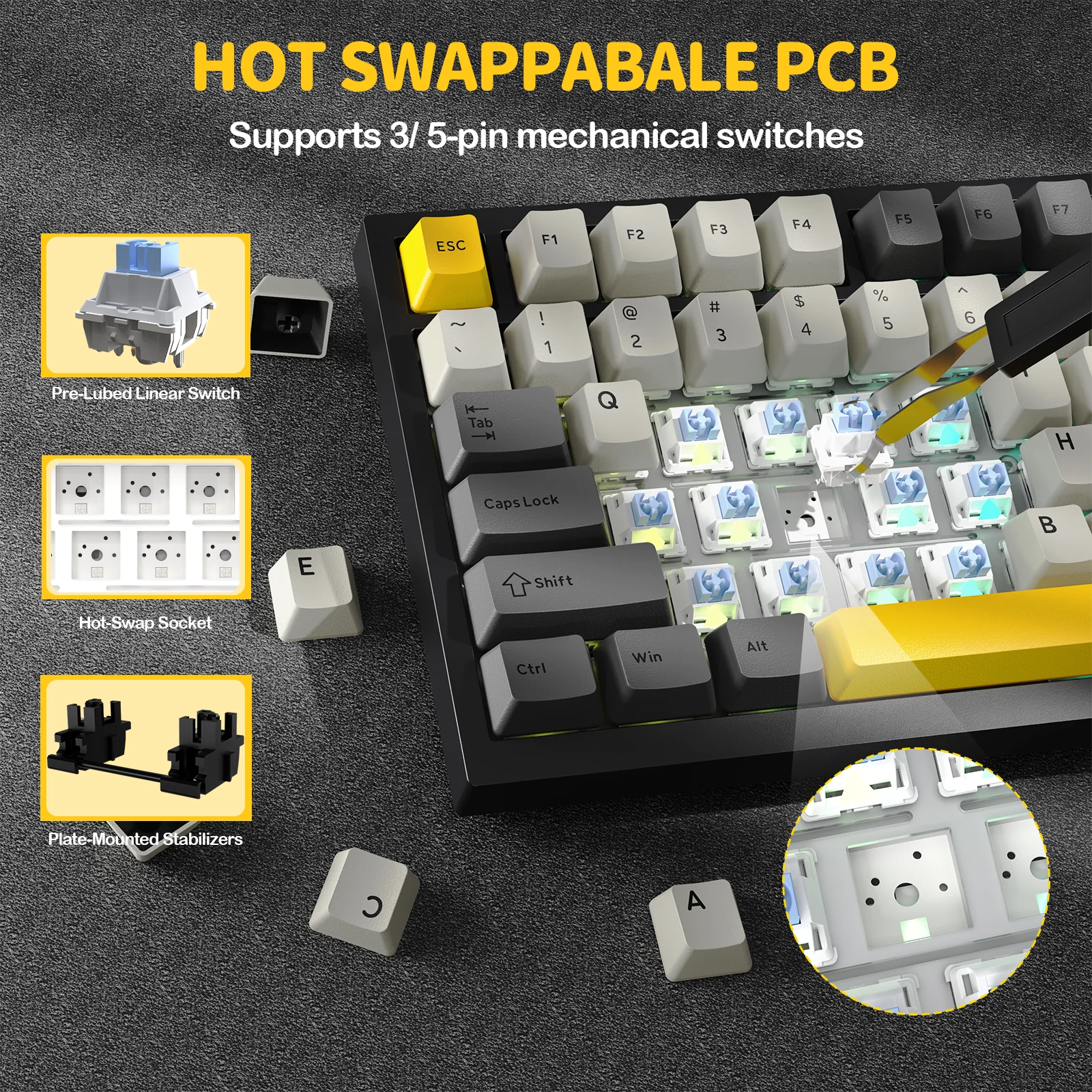 ATTACK SHARK X820Ultra Tri-mode Gasket Mechanical Keyboard - Image 31
