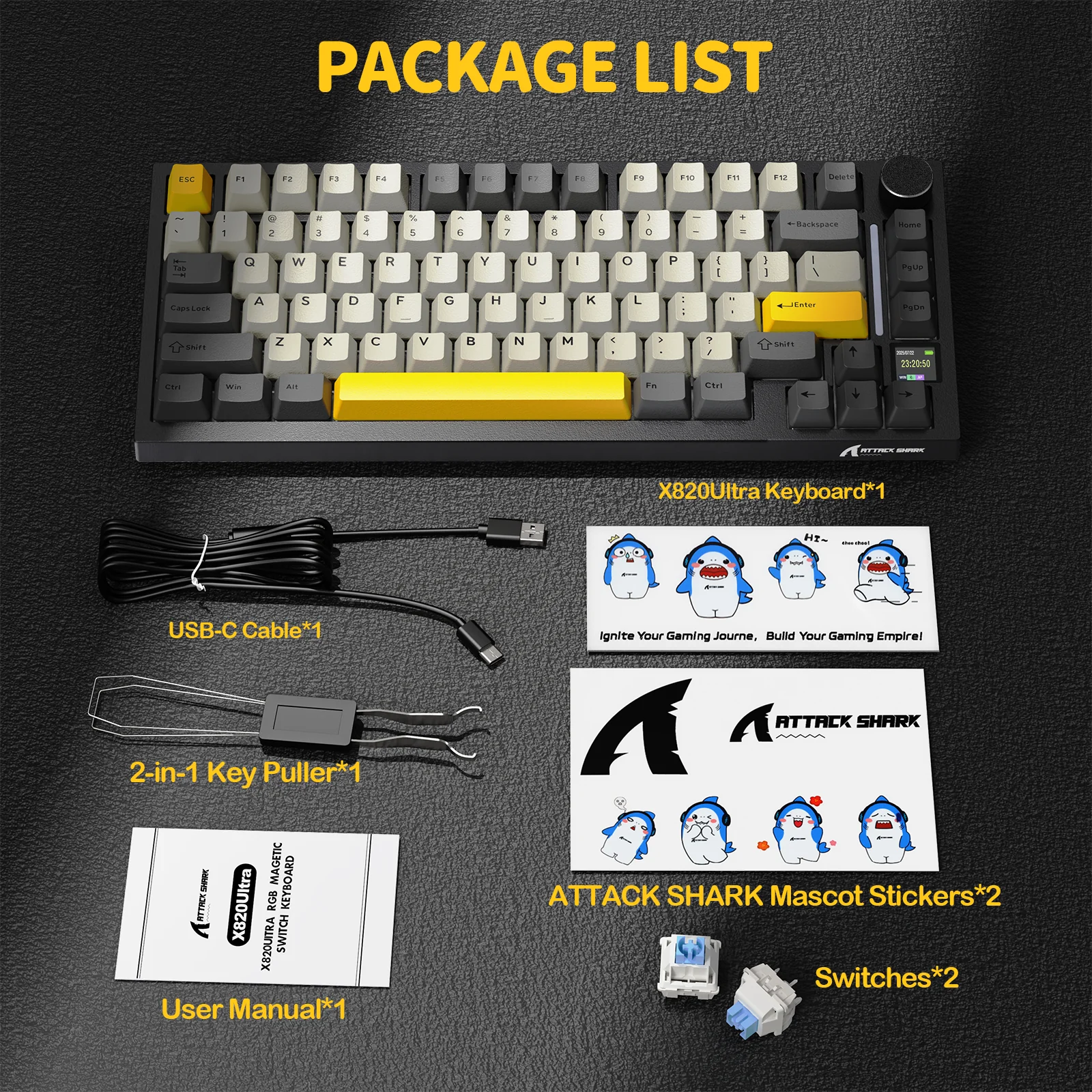 ATTACK SHARK X820Ultra Tri-mode Gasket Mechanical Keyboard - Image 43